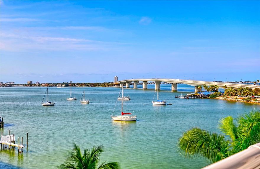 Sweeping forever bay views, floor to ceiling glass and expansive wrap around balconies span the width of this in-demand southwest facing direct waterfront property for incredible SARASOTA SUNSETS in Golden Gate Point. Private elevator opens to a secure vestibule leading to an elegant open concept boasting 3,785sf of living space. Esteemed local interior design and architectural firm brought an innovative approach to the remodeled design through creative use of space, light, color, and architectural distinctions to include recessed areas around baseboards, doors, and ceiling complimented by imported Italian flat-panel cabinetry, grand kitchen island, 3 en-suite bedrooms with full-cabinetry walk-in closets, an enviable spa-like master bath, and home automation set for home and away stays. Luxurious amenities include an enormous roof top terrace, fitness center, 2-vehicle private garage, and pool & spa that are just steps away from the sandy shoreline to dip your toes and watch the magnificent sun disappear into the horizon. Residence 402 at The Phoenix is a true visionary’s piece of paradise! Room Feature: Linen Closet In Bath (Bathroom 3).
