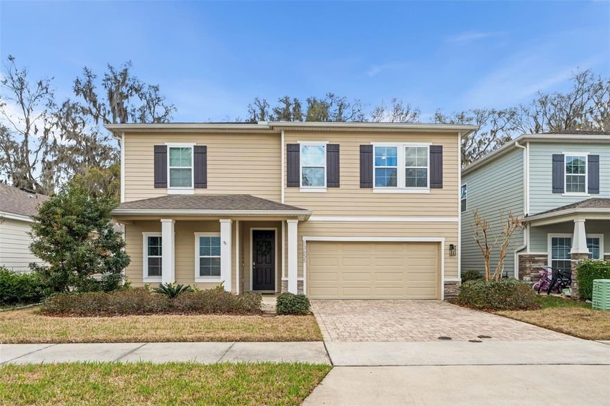 Welcome to the largest floor plan built by D.R. Horton in the established community of Arbor Greens. This light-filled home has 5 bedrooms, 3 baths, a private office and an upstairs flex space. The home is set on an upgraded wooded lot that is fully fenced in with no rear neighbors. Enjoy peaceful views from your screened-in porch and additional outdoor living under the pergola-covered patio. Inside, the first floor features a private office with built-in shelving, ideal for working from home. The open-concept kitchen, dining, and living areas provide seamless flow for everyday living and entertaining. The kitchen is beautifully appointed with granite countertops, stainless steel appliances, and ample space for hosting. A downstairs bedroom and full bath create the perfect setup for guests or multigenerational living. Upstairs, the spacious primary suite offers an oversized walk-in closet and a bathroom featuring double sinks, a soaking tub, and a walk-in shower. The large flex space could be used as a playroom, homework station, media room, or home gym. Three additional bedrooms share a full bath, and the conveniently located upstairs laundry room makes daily routines effortless. Residents of Arbor Greens enjoy community amenities including a pool, clubhouse, and a playground. This exceptional home combines space, function, and privacy - schedule a showing today!