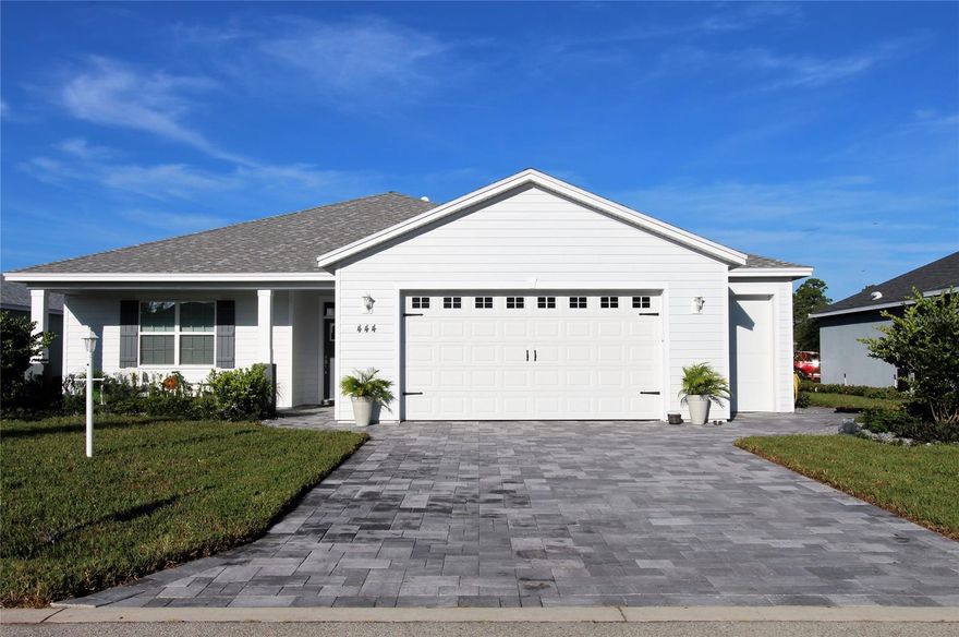 Waterview - New Construction - Gorgeous 3 bedroom, 2 bath concrete block home is neslted on a beautiful, landscaped lot with views of one of the many ponds/lakes in the community. This open floor plan home features wood plank tile throughout, vaulted ceilings, crown molding, summer kitchen, foam insulation in the block walls, a 2 1/2 car garage and pavered front porch, drive and walkway to the back of the home. The kitchen features GE Profile stainless appliances, wood cabinets with soft close doors and drawers, corian countertops and a large island. The master suite is fit for a queen and king and the master bath features double sinks, corian countertops and a zero-entry shower. Enjoy afternoon sunsets while watching the abundant wildlife from your screened patio. Lighthouse Cove is a beautiful riverside community with a large heated swimming pool, club house, tennis and pickle ball courts, shuffleboard courts, boat launch for shallow water boats, fishing pier and a recreational picnic area on the river. Lighthouse Cove has weekly events at the clubhouse and golf carts are a second means of transportation. Come see what it is like to live in paradise!! All measurements approximate. ;Water: City