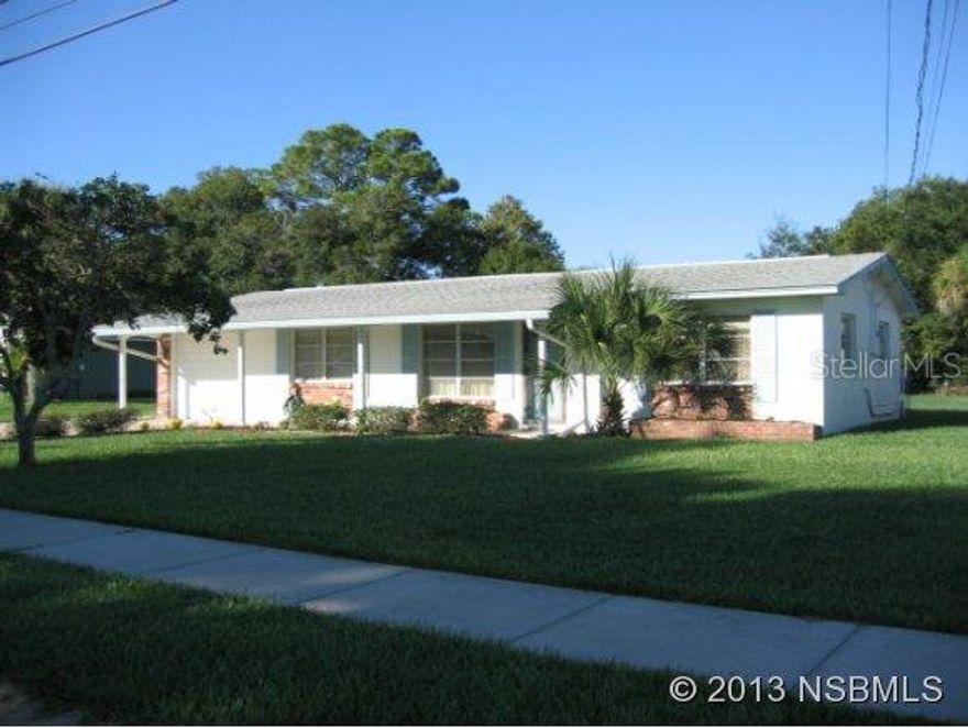 CENTRALLY LOCATED MINUTES AWAY FROM SHOPPING, RESTAURANTS, PROFESSIONAL OFFICES, BEACH, PARKS AND WITHIN WALKING DISTANCE OF TWO GOLF COURSES. MATURE GRAPEFRUIT TREE, PALM TREE AND COLORFUL FLOWERS IN BRICK FLOWER BEDS IN FRONT YARD. OPEN LIVING ROOM/DINING ROOM LEADS TO THE FAMILY ROOM AND THEN TO THE ENCLOSED PORCH. FAMILY ROOM HAS A WORKING WOOD BURNING STOVE. PORCH IS JUST FEET AWAY FROM THE 16' X 36' SWIMMING POOL. POOL PVC FURNITURE INCLUDED. PROPERTY EXTENDS INTO A PICTURESQUE CANAL. WATERWAY RUNS INTO TURNBULL BAY, PERFECT FOR KAYAK/CANOE/SMALL BOAT. FAIR MARKET SALE. SOLD AS IS. MEASUREMENTS ARE APPROXIMATE. ;Water: City