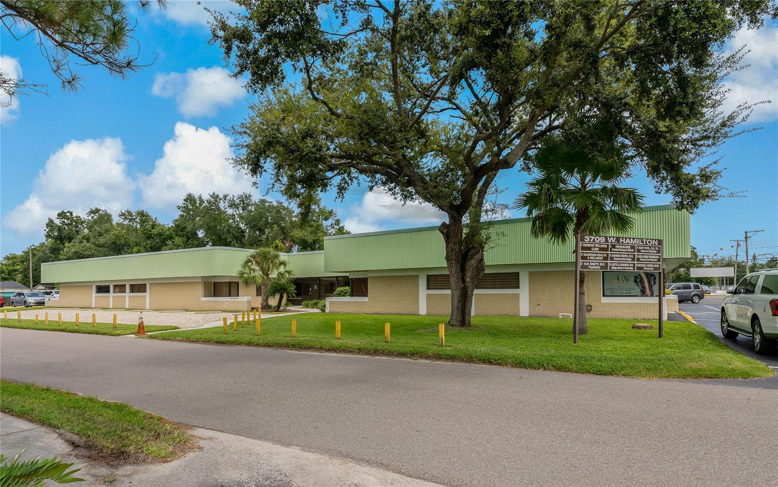 Medical Professional Office in a prime location just off Dale Mabry Hwy and directly across from Advent Hospital Carrollwood. Walk from your office to the hospital. Units 7 & 8 are combined for a total of 1775 sq. ft. with 5 exam rooms w/sinks, 1 procedure room, 2 offices and 3 bathrooms. Occupy the whole space or use one side and lease out the other. The building has 9 units total and approximately 55 parking spaces. Condo Fee $1,475.24/Quarter, Building Insurance $5,900.96/Year.
