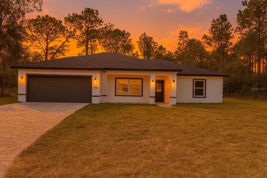 Discover this modern 3-bedroom, 2-bath residence offering 1,540 square feet of beautifully designed living space in desirable Citrus Springs.
The moment you walk in, you’ll notice the seamless open-concept layout, featuring premium vinyl flooring that delivers both style and durability. The kitchen blends sophistication and functionality with its Celestone countertops and backsplash, Whirlpool stainless steel appliances, and elegant cabinetry that enhances every detail.
The bathrooms are finished with ceramic tile for a clean, timeless look and easy upkeep. Designed with care and precision, this home embodies the perfect balance between comfort and craftsmanship.
Nestled in a peaceful, fast-growing community, this property offers a contemporary lifestyle at an exceptional value ideal for families, first-time buyers, or investors looking for a new construction home in one of Florida’s most promising areas.