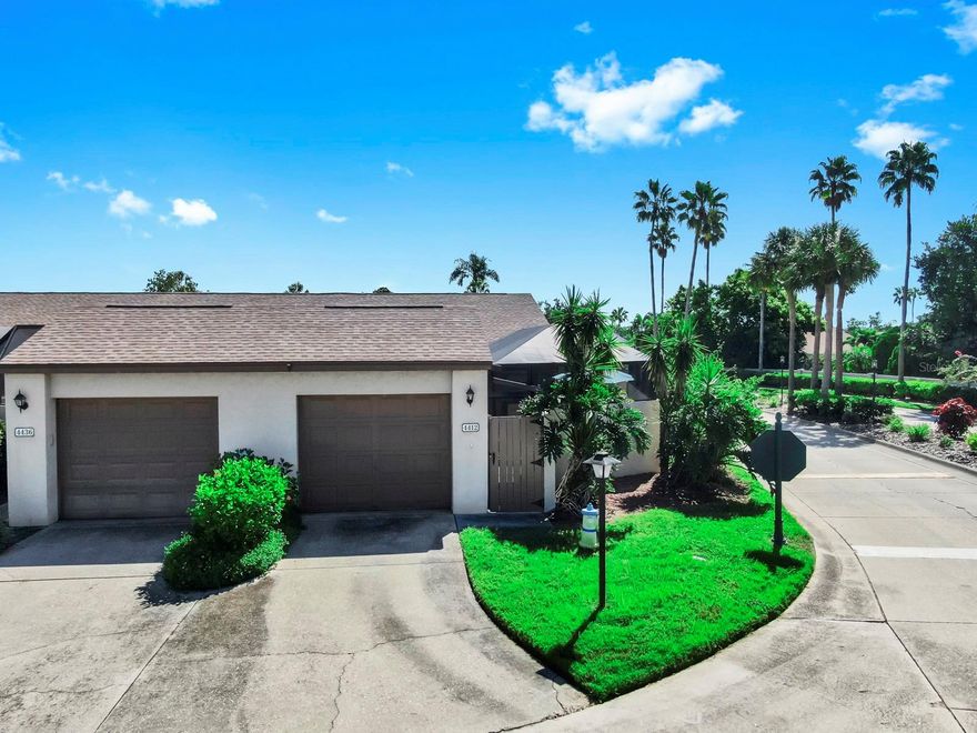 RARELY available- move in ready!!!  Welcome to your Sarasota retreat with this charming 2 bedroom, 2 bathroom condo tucked away in the serene community of Forty-Three West with NEW roof (summer '24), new HVAC(2023), newer water heater, and new cage on front lanai(2024).  Upon entering through through the front gate, you'll be pleasantly surprised with a large screened in lanai with plentiful space for seating and enjoying the beautiful landscaping as well as a breezeway from the 1-car garage to the front door!  Inside, you’ll find a bright, open floor plan with vaulted ceilings, fresh neutral paint, plentiful natural light throughout, and abundant storage space.  The kitchen offers ample cabinet space, granite countertops, and a generously sized pantry while flowing seamlessly to the dining area and living room which is perfect for daily living and entertaining.  From the living room sliders, enter into the Florida room which opens to the rear deck through a second set of sliders where you can take advantage of the gorgeous pond views!   Enjoy the split floor plan with the secondary bedroom towards the front of the home with sliders to the screened-in lanai and conveniently located by the hall bath with a tub/shower combo, while the primary suite is located in the rear of the home for added privacy and features a spacious layout, walk-in closet, and private en-suite bathroom with a shower.  The primary bedroom also features sliders that exit out onto the rear deck, perfect for catching the morning sunrise!  Tile flooring throughout all main living areas and bathrooms and new LVP flooring in both bedrooms- NO carpet here.  Conveniently located for easy access to main roadways, shopping, dining, medical facilities, and of course the beautiful gulf coast beaches!  Don’t miss your chance to make this Sarasota gem yours—schedule your showing today!