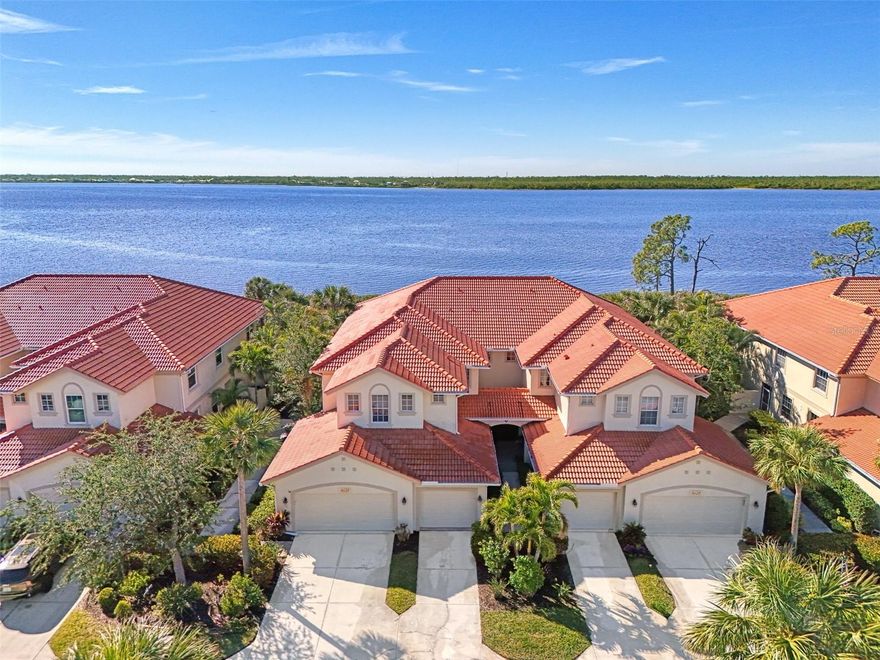 EXPERIENCE the epitome of FLORIDA CAREFREE LIVING AT ITS BEST amidst the picturesque landscapes of Florida with the acquisition of this 2nd-floor Condominium. Revel in breathtaking panoramic water views that stretch across the Myakka River, showcasing Florida's vibrant wildlife under the warmth of desirable southern exposure. The well-designed interior spans 2040 square feet, featuring a thoughtful layout that encompasses three bedrooms and two full bathrooms. Step outside onto the expansive screened lanai, a perfect oasis for outdoor living, or take a stroll down the nearby Riverwalk to fish off the pier or launch your kayak or canoe for a day on the water. INTERIOR HIGHLIGHTS: High-volume ceilings create an airy ambiance, complemented by the allure of quality wood kitchen cabinetry and sleek solid surface countertops. The window treatments, lighting fixtures, ceiling fans and the well-painted interior in 2021 further elevate the aesthetic, making this condominium a spacious and comfortable haven suitable for year-round enjoyment or seasonal retreats. Noteworthy features include the replacement of the tile roof in 2022, the replacement of the air conditioner and appliances in 2020 and the water heater in 2023. Providing enhanced durability, the property also includes a generously sized one-car garage, providing ample space for storing bikes, a golf cart, or kayaks, catering to outdoor enthusiasts. Call for a showing today and begin enjoying all Riverwood and the condominium has to offer. Riverwood is a resort lifestyle community, offering a wide range of amenities and activities for its residents. Riverwood Golf Club was recognized as the *Golfer’s Choice 2021, #1 course in Florida and top 15 courses in the US. The activity center provides a diverse set of recreational options, including lap and resort-style pools, a fitness center, pickleball courts, small and large dog parks, tennis courts, lawn croquet, bocce courts, an art classroom, library, and various social events. This extensive list caters to residents with varied interests, ensuring there's something for everyone within the community. Moreover, the community's proximity to gulf beaches, Charlotte Harbor, Myakka River, Punta Gorda, Englewood, and Boca Grande opens up opportunities for outdoor activities and exploration. Sports fans will appreciate the nearby Tampa Bay Rays and Atlanta Braves spring training facilities. Riverwood a well-rounded community, offering a perfect blend of Florida nature and lifestyle.