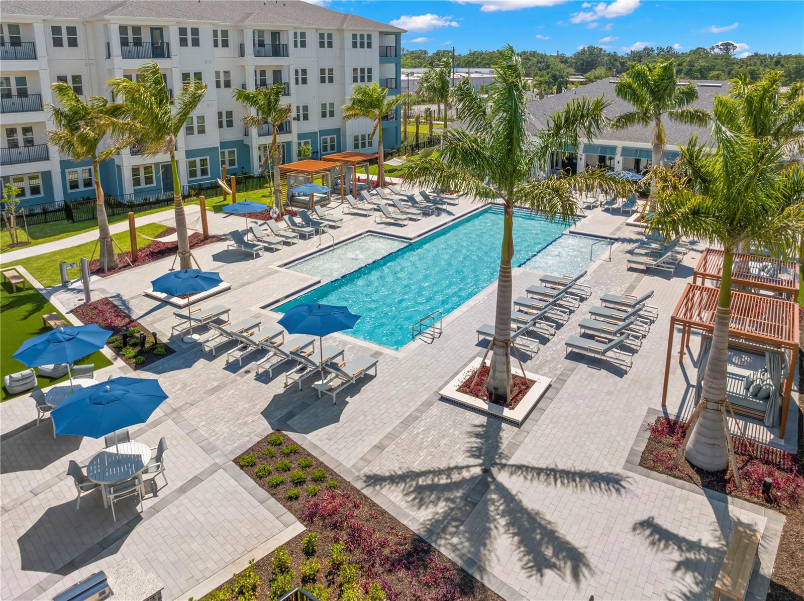 Currently offering 6 weeks free! Prices, promotions, and availability are subject to change. Experience built-in luxury in
the heart of beautiful Venice. Our modern one, two, and three-bedroom apartments feature thoughtful details like quartz countertops, smart keyless entry, stainless steel appliances, and resort-inspired community amenities. You'll love our location, with easy access to Historic Downtown Venice, award-winning golf courses, and stunning beaches. You’re never far from your next venture. Apartment Amenities include Stainless Steel Appliances and Sleek Black Hardware, Full-Sized Washer/Dryer, Wood-Style Plank Flooring Throughout, Patio or Balcony in Select Homes, and Personal Garages Available. Community amenities include Fitness Center with Cardio Studio and Yoga Lawn, Saltwater Swimming Pool, Pool Courtyard with Poolside Cabanas, EV Charging Station, and we are a Pet-Friendly Community with Dog Wash Station. Garages are available at $200 per month.