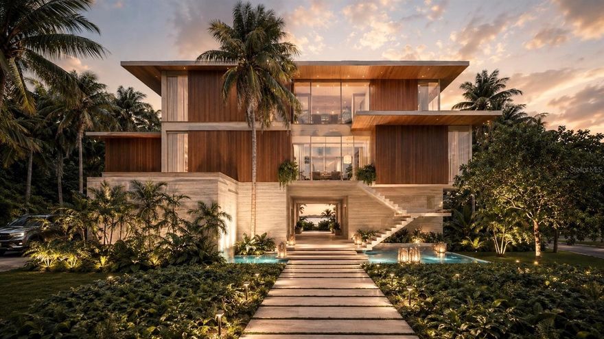 Pre-Construction. To be built. Positioned directly across from the iconic St. Regis Longboat Key Resort, this exceptional waterfront residence offers immediate access to world-class amenities, pristine Gulf beaches, fine dining, and championship golf. Located within the exclusive double-gated Harbor Section of Bay Isles on Longboat Key, 1600 Harbor Sound Drive represents a rare convergence of scale, location, and boating capability, crafted for those seeking a refined Gulf Coast lifestyle at the highest level. Set on an expansive 18,043-square-foot corner homesite, the property features an impressive 135 feet of deep-water canal frontage, with the ability to accommodate multiple lifts (up to three) and a substantial vessel. This level of frontage and flexibility is increasingly rare, even among premier waterfront estates. Spanning 5,689 square feet under air, the residence is thoughtfully designed to balance grand-scale entertaining with comfortable everyday living. The home includes 5 bedrooms, a bonus room or office, 5.5 bathrooms, and a 4-car garage. Soaring ceilings and expansive glass openings create a bright, open environment with seamless indoor-outdoor transitions, complemented by refined, designer-level finishes and a private elevator servicing all levels. The chef’s kitchen is executed with top-tier appliances, clean architectural lines, and a level of detail rarely seen in spec construction. A full-scale butler’s pantry, complete with its own stove, provides exceptional functionality and allows for seamless entertaining while keeping the main kitchen pristine. The primary suite is designed as a true retreat, featuring separate his-and-her bathrooms and a fully integrated wellness experience, including a sauna and steam room, bringing a spa-level environment into daily living. Every element has been carefully curated to deliver comfort, functionality, and a sense of understated luxury throughout. Outdoor living is equally compelling, with a resort-style pool and spa, along with a fully equipped outdoor kitchen, covered dining, and lounge areas. These spaces are perfectly positioned to capture the tranquility of the waterfront setting while embracing Florida’s year-round coastal climate. Opportunities of this caliber, combining substantial frontage, strong boating capability, a wellness-driven design, and a premier Harbor Section address are increasingly limited. 1600 Harbor Sound Drive presents a compelling offering for the discerning buyer seeking a newly built waterfront estate in one of Sarasota’s most prestigious enclaves.