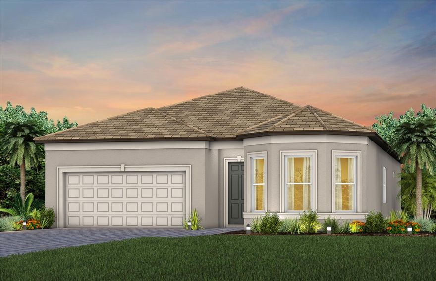 Under Construction. Escape to Del Webb Explore North River Ranch, where every moment feels like a retreat. Set in the award-winning North River Ranch Master Plan in Parrish, FL, this gated community offers a perfect blend of relaxation, recreation, and connection. Del Webb is known for vibrant, resort-style communities for 55+ buyers—and now, with Del Webb Explore, our single-family and multigenerational homes are bringing that same incredible lifestyle to all ages.  Exceptional amenities set the stage for a lifestyle filled with sun-soaked adventures, laid-back escapes, and effortless camaraderie.  Designed for those who crave both adventure and community, this is where friendships thrive, activities abound, and every moment feels like a getaway.
Entertain with ease in this beautifully designed Palmary floor plan, where open living spaces connect seamlessly from the kitchen and café to the spacious gathering room and enclosed flex room—perfect for a home office, hobby space, or guest retreat. The heart of the home is the expansive kitchen, offering abundant counterspace, a walk-in pantry with shelving, a granite single-bowl sink, frost cabinetry, 3cm quartz countertops accented by 4”x12” tiled backsplash and Whirlpool stainless steel appliances, including a built-in oven and microwave, refrigerator, dishwasher, and stovetop with canopy wood hood.
Unwind in the Owner’s suite featuring a spa-inspired bath with frost cabinets, 3cm quartz countertops, dual sinks and walk-in shower. Luxury vinyl plank flooring creates a cohesive, modern feel throughout the main living areas, flex room, and bedrooms, while 12”x24” tile adds a polished touch to the baths and laundry.
Enjoy outdoor living on the covered lanai with screen enclosure, plus everyday conveniences like a 2-car garage with epoxy flooring. Enhanced with LED lighting and floor outlet in the gathering room, black fixtures and hardware, upgraded baseboards, faux wood blinds and Smart Home features with video doorbell, this home blends comfort, style, and functionality in every detail.
Enjoy peace of mind with Pulte’s transferable, 10-year Limited Structural Warranty that covers materials and workmanship in the 1st year, workability of plumbing, electrical, HVAC, and other mechanical systems through the 2nd year, various types of water infiltration and internal leaks through the 5th year, and the structural integrity of the home through the 10th year. Plus, we’re currently offering limited-time incentives and below-market rates!