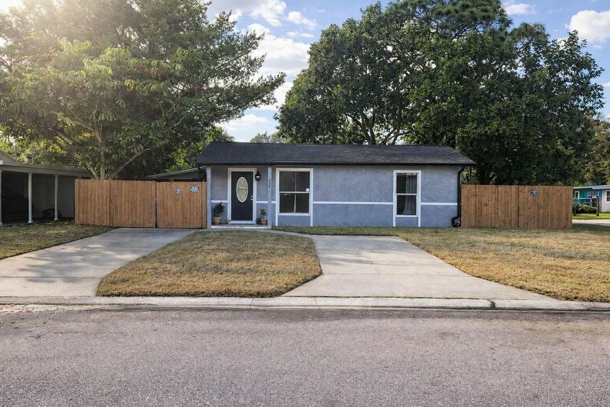 Available Now! Welcome to this large 3-bedroom, 2-bathroom single family home in a convenient St. Petersburg location, about 15 minutes to Downtown St. Petersburg and to the beaches. Sitting on a corner lot, this home brings the best of Florida living with a fully fenced 6 foot privacy yard made for relaxing, grilling, and weekend hangs, complete with a backyard tiki bar!

Inside, enjoy tile floors throughout and an updated kitchen with stainless steel appliances plus plenty of cabinet and countertop space. The home also features a large family room with a rustic accent wall (fireplace not for use) and central AC. Additional highlights include a screened-in Florida room for morning coffee, dedicated washer/dryer room, and a bonus office/flex space off the master bedroom—perfect for working from home, a nursery, or a workout nook. Parking is effortless with 2 full driveways, plus street access to the yard for added convenience.

No smoking. Up to 2 pets may be considered. Tenant responsible for all utilities and yard maintenance. Renter’s insurance required. Applicants must have combined verifiable income of 3x monthly rent. First month, last month, and security deposit due prior to move-in.

If you’re looking for a long-term place you’ll be proud to live in, you just found your home! Schedule your showing today.