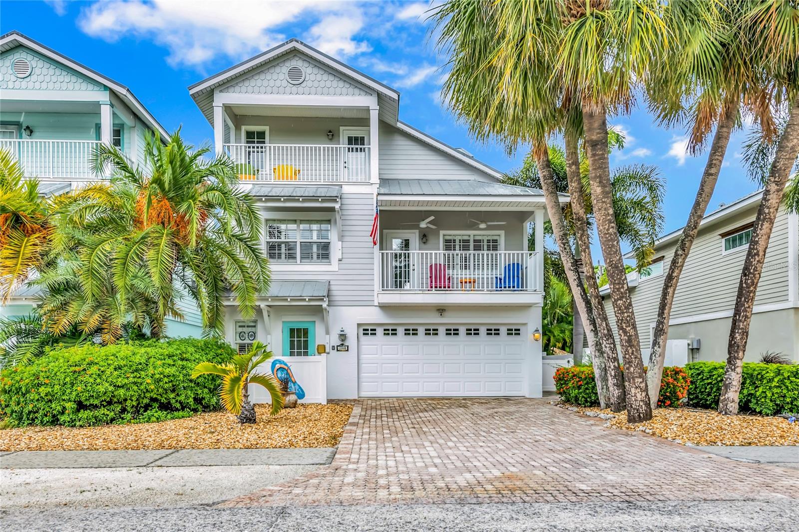 Own your own "PIECE OF PARADISE" just 600 steps to the pristine beaches on beautiful Anna Maria Island where summer lasts all year long! This charming elevated 3 Bedroom / 3 Bath move in ready home brings Florida into focus and can easily be converted to 4 bedrooms. Covered balconies front and back, refreshing heated salt water pool, elevator, plantation shutters, newly remolded kitchen with plank floors, metal roof and high ceilings are some of the outstanding features this outstanding home. Master bedroom and Bath located on main level with guest bedroom and full bath on third level with a loft overlooking the living living area. Home comes completely furnished and is turnkey ready. This is a very successful rental property that rents weekly and needs to be seen to appreciate. This coastal retreat offers the perfect blend of comfort and seaside living, providing a relaxing haven for guests or for you and your family.