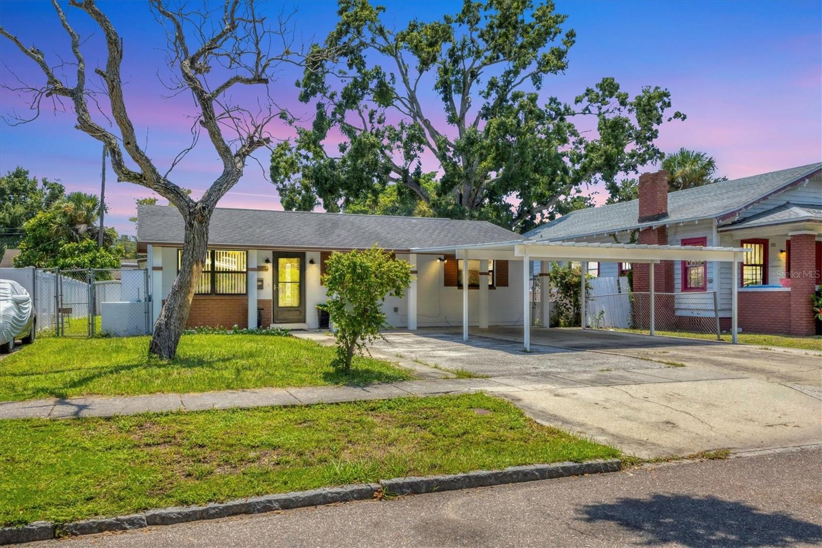 Welcome to this well-maintained, four-generation concrete block home in the heart of St. Petersburg. This property offers the perfect blend of space, character, and functionality: Highlights Include: Oversized primary bedroom & bath – your private retreat, Second ensuite bedroom with a large walk-in closet – ideal for guests or multi-generational, Three electric fireplaces creating warmth and ambiance throughout, Portable kitchen island for flexible usage, Fully fenced backyard with vinyl privacy fencing & alley access – great for entertaining, pets, or extra parking, Screened-in back porch for year-round outdoor enjoyment, Private well + city water – a rare and valuable utility combo, No flood zone, additional outdoor storage. Prime location near Tropicana Field, Downtown St. Pete, the airport, and some of Tampa Bay’s best beaches.
This one checks all the boxes!! Just a few blocks to downtown St. Petersburg, the waterfront, shopping, dining, live music, events, and museums. Only 10 miles to the sparkling sands of St Pete Beach and the iconic Don Cesar Hotel. Whether you’re escaping the cold or simply seeking the Florida lifestyle, this location has it all. The seller is ready to make a deal.