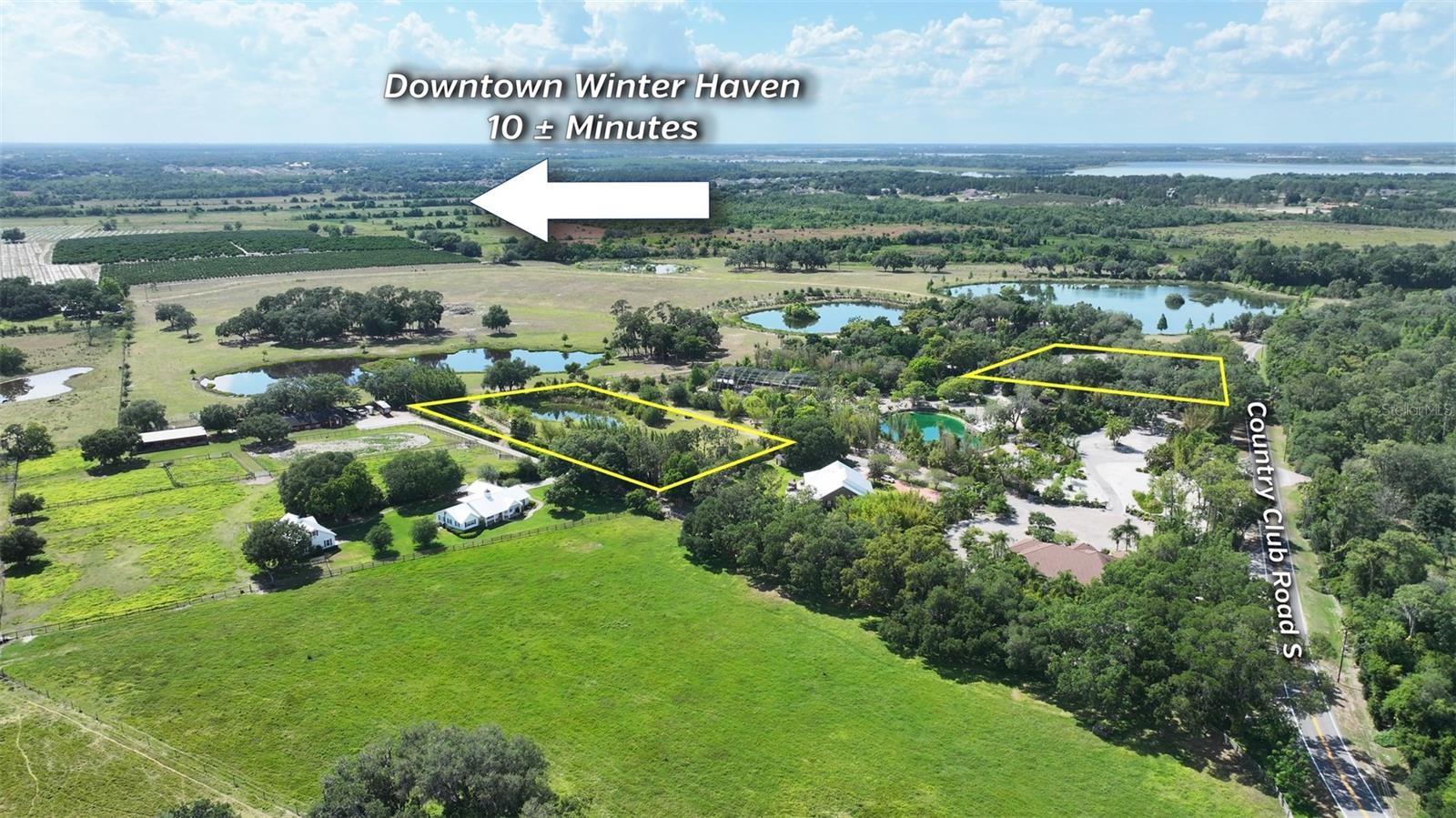 2.2 -/- acre country estate lot. Small pond on property. Private gate and road. Very quiet. Horses welcome. New Publix being constructed nearby. Close to the Country Club of Winter Haven. Minutes from US 27 without the noise. Very private setting.