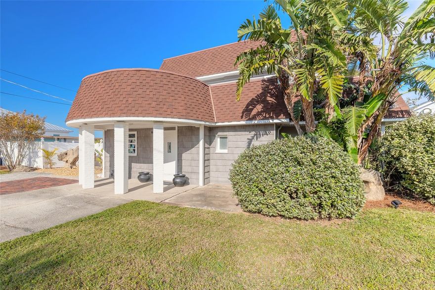 *2 HOMES - Main Home Plus Detached Income Producing Cottage* NO HOA! Panoramic River views - Nestled along the serene Intracoastal Waterway this beautifully remodeled property offers coastal charm and a neutral color pallet. The main home boasts three spacious bedrooms and two bathrooms, complemented by a detached 1 bedroom, 1 bath in-law cottage, perfect for guests, extended family, or can continue to be used as an income producing property. Open concept living welcomes you where you'll find an updated kitchen that boasts granite countertops, stainless steel appliance package, and  solid wood cabinets. Remodeled bathrooms with walk-in tiled showers. Backyard oasis invites relaxation and entertainment year-round. Oversized in-ground pool, recently resurfaced with durable PebbleTec finish & fully fenced in yard. Walk out on the upper story's rooftop deck & enjoy the stunning panoramic river views and take in the Florida sunshine. Enjoy stunning evening sunsets painted across

the sky, and watch sailboats & dolphins play. Simply relax, taking in the ocean breezes or spend evenings by the fire pit New AC installed 2025, upgraded plumbing & electrical. Plenty of windows for abundance of natural light. Conveniently located just steps from the beach and close to shopping, golf course, pickleball, tennis, dog park, entertainment, the Shores City Center, and a variety of restaurants. This move-in ready home is true coastal paradise! All information intended to be accurate, but cannot be guaranteed.