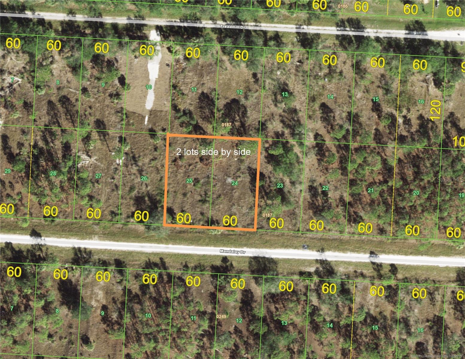 Two Lots side by side, totaling 120x120 and buildable. Lots 24 & 25. Buy now and build later. Growing area as Bucee's, is coming soon.