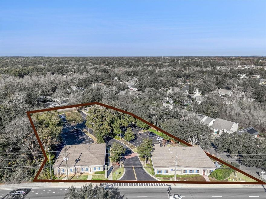 Great investment portfolio with frontage building coming available for end-user. 
Beautiful natural site well situated for professional office.
4 separate buildings on 2 parcels with 6 or 7 suites total. 3 built 2014, one built in 2008.
Excellent condition with virtually no deferred maintenance, 1436 will eventually need a new roof.
Good parking layout, ratio 4/1,000.
Retail visibility for front offices.
Good unit sizes & layouts for lease-up
Good suburban location with 27,000+ vehicles per day.
Located on SR 427 between Longwood & Lake Mary. Easy access to SR 434, 17-92, and the Greeneway.
City sewer & water.
Excellent stormwater system in place.