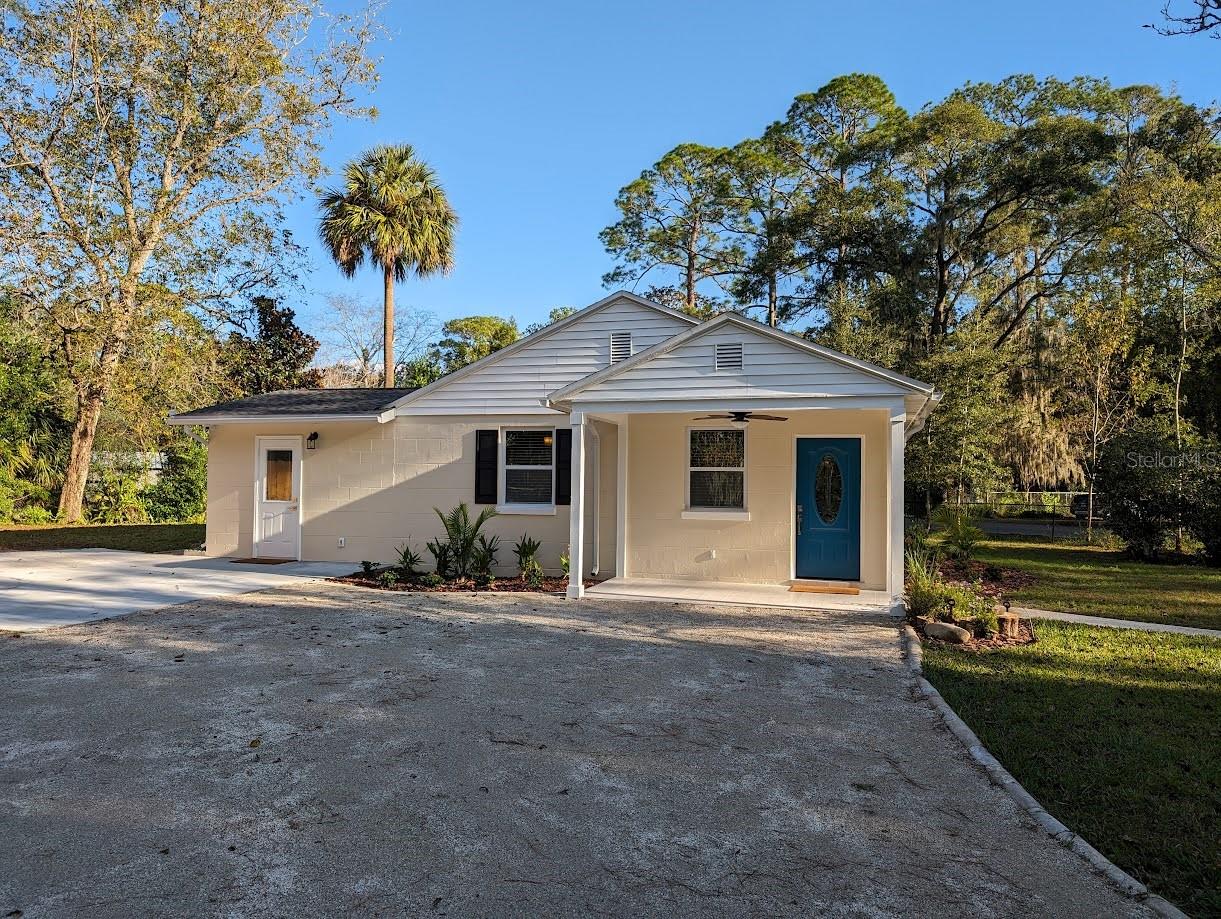 Excellent Location! Just a few block from Duck Pond and public parks and over a mile from downtown. Situated on a fenced corner lot. This is a block home recently remodeled and ready to move in! The home offers 2 bedrooms and 1 full bathroom. Renovated with new kitchen,stainless steals appliances, new bathrooms, flooring , new windows, and much more. Includes new washer and dryer. This house feature a front porch and large covered back patio, 0.25/acre yard and no HOA.
