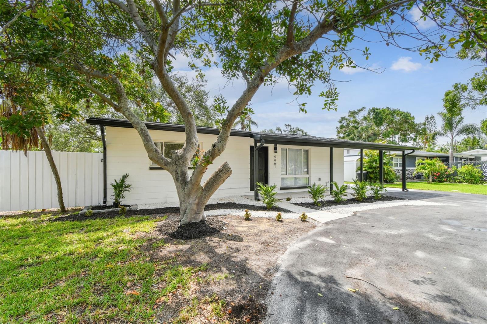 MOVE-IN READY! This beautifully updated 2-bedroom, 1-bath home in Shore Acres is ready for you to enjoy. With a new roof, new HVAC, and upgraded electrical—all fully permitted—you can move in with peace of mind.
Inside, a bright, open floor plan welcomes you, featuring a modern kitchen with updated appliances and ample storage, just steps from the attached carport for easy access. The spacious living and dining area is perfect for relaxing or entertaining, with sliding doors that lead to a private, fenced backyard complete with a brand-new pergola—ideal for morning coffee or evening gatherings.
Both bedrooms and the fully renovated bathroom are tucked away for privacy. Located minutes from waterfront parks, local restaurants, and vibrant downtown St. Pete, plus easy access to the Shore Acres Recreation Campus with its indoor gym, pool, and more—this home offers the perfect blend of comfort, convenience, and neighborhood charm.
Clean, updated, and thoughtfully designed—this one is a rare rental find.