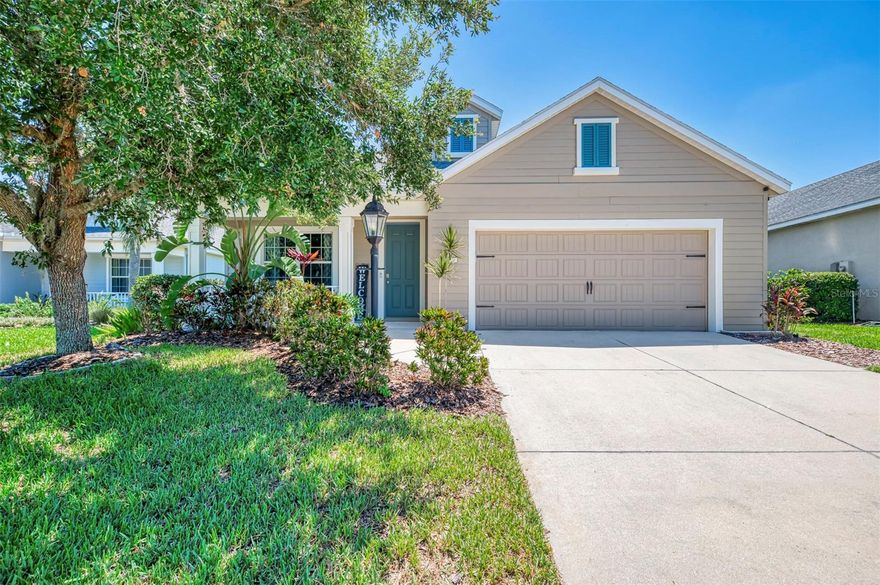 It’s a vibe. From the moment you enter the gates of River’s Reach, you feel a sense of peace, space, and connection to nature. Mature oak trees, winding streets and sidewalks, and the beauty of the Manatee River create a serene setting that feels tucked away from the rush of everyday life.

This Florida cottage-style home offers 3 bedrooms, 2 bathrooms, a dedicated OFFICE/DEN, POOL, oversized fully FENCED backyard with room to truly live outdoors. 

An inviting old-fashioned covered front porch welcomes you home. Inside, neutral sand-beige tile laid on the diagonal flows throughout the main living areas, adding warmth and visual interest. Just off the entry, a flexible OFFICE/DEN space with sliding barn doors creates the perfect work-from-home retreat, reading room, or play space.

Long sightlines draw your eyes through the home to the outdoor entertaining area with screened lanai, pool, and expansive backyard. The modern kitchen features stainless steel appliances, luxury pendant lighting, upgraded undermount sink with gooseneck faucet, large granite island with seating, walk-in pantry, and plenty of space for cooking, gathering, and entertaining.

Bedrooms 2 and 3 (Carpet 2026) share a full guest bathroom and are conveniently located near the upgraded laundry room complete with additional cabinetry, folding counter, drying rod, and matching front-load washer and dryer. WASHER/DRYER INCLUDED.

Private primary suite (Carpet 2026) overlooks the pool and tropical backyard and features a walk-in closet, dual sink vanity, and walk-in tiled shower.

Step outside to enjoy the large covered screened lanai, sparkling blue pool, tropical landscaping, and one of the largest fenced backyards around. Create your dream outdoor lifestyle — fire pit, garden, playground, pets, entertaining space…there’s room for it all.

River’s Reach is a unique riverfront community offering walking trails, fishing along the Manatee River, kayak and canoe launch, playground, resort-style community pool and spa, and private fitness center. Surrounded by mature trees and natural beauty, this neighborhood offers a rare sense of community, privacy, and breathing room.

This home has been lovingly maintained and is ready for its next chapter. Come experience the feeling of River’s Reach for yourself.