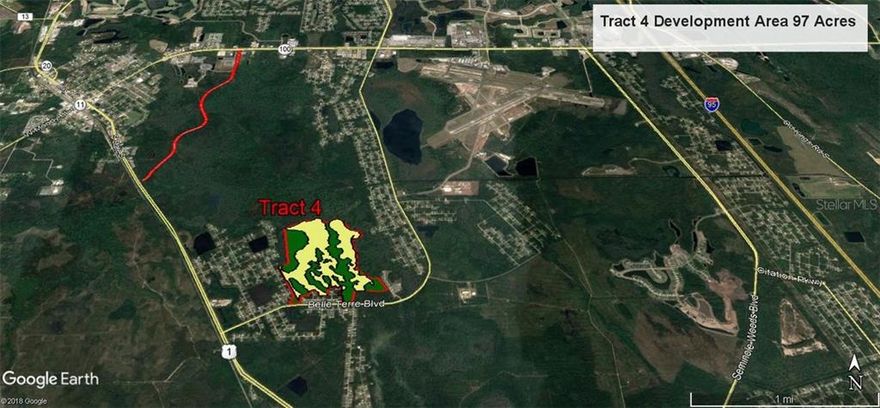 Great visibility with 560' of frontage, entrance to Master Planned Development will be from Belle Terre Pkwy just North of the Princeton Village of Palm Coast located at 100 Magnolia Trace Way. Easy access from US 1 or SR 100. Sold together for over 285 total acres with 178 buildable.acres with Parcel ID 24-12-31-4150-00T50-0000, 113.00 AC KNOWN AS MAGNOLIA TRACE TRACT 5 PART OF PUD 1365/23 LYING IN 18,19-12-31 AND 13,24-12-30 INCLUDING PALM COAST SEC 63 BLK 10 LOT 16 AND PALM COAST SEC 63 BLK 14 LOT 10 205/56 553/1539 574/265 1034/657 1342/1274 1347/494.