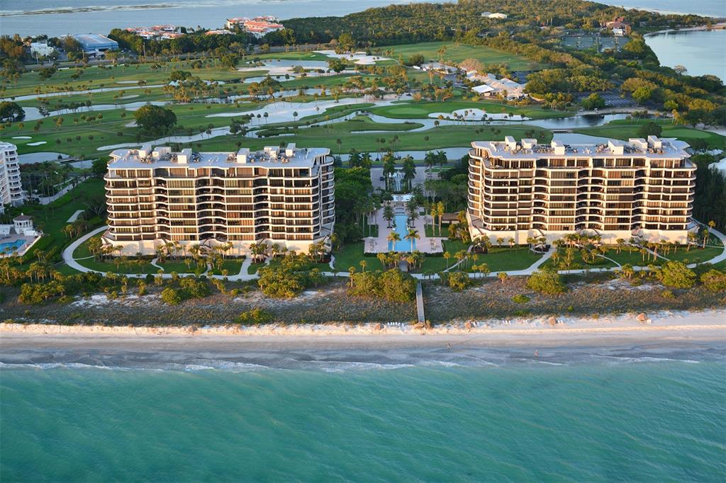 Opportunity to own a third floor Gulf front L 'Ambiance residence. The condominium floor plan features 3 bedroom, 2 1/2 baths with floor to ceiling windows encompassing beach and garden views. The views from the spacious west terrace offer panoramic vistas of the Gulf of Mexico plus sunsets. The east terrace overlooks the Longboat Key Club golf course and downtown Sarasota. The L'Ambiance encompasses 20 lush tropical acres behind the gates of The Longboat Key Club. L'Ambiance amenities include many biking and walking trails, a Gulfside pool plus spa, two lighted Har-tru tennis courts, fitness center, sauna plus a club house. There is a 24 hour guarded gate house. You may also join the Longboat Key Club and enjoy the 45 holes of golf and 20 tennis courts, plus six restaurants and other resort offerings. Conveniently located on south Longboat Key with the incredible shopping, dining and entertainment of St. Armand’s and downtown Sarasota minutes away.