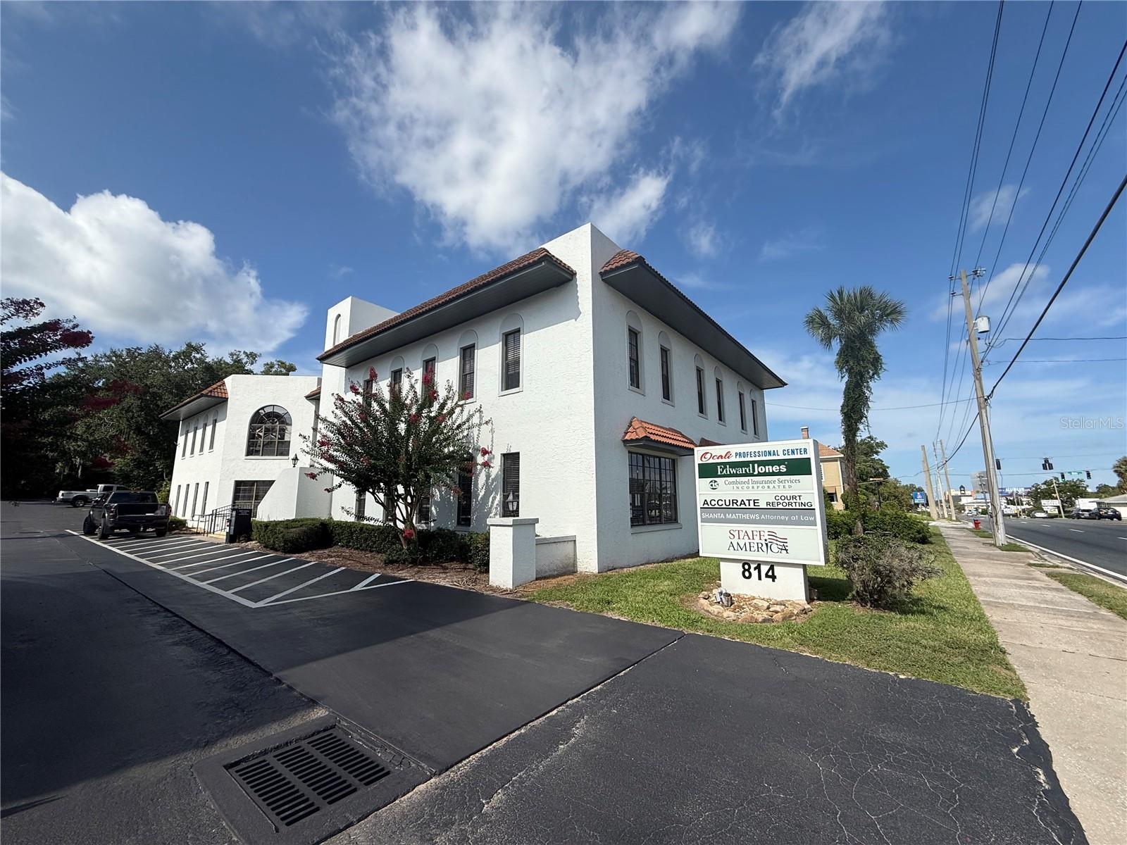 Available September 2025! This centrally located second-floor office space offers prime visibility directly on high-traffic E Silver Springs Blvd (AADT: 31,000). Thoughtfully designed, the layout includes nine private offices, two restrooms, a dedicated breakroom, and a spacious reception area - ideal for a professional business setting. The property features ample parking in a private lot and is conveniently situated just 0.5 miles from the downtown square, with numerous restaurants and shopping options nearby.