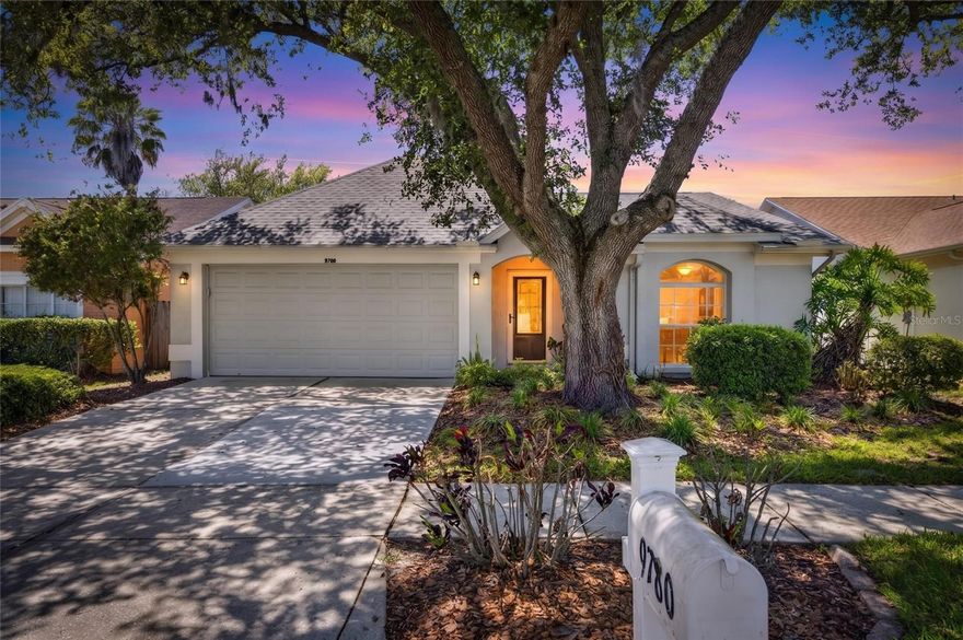 9780 Fox Chapel Rd, Tampa, FL 33647 | 3 Bedrooms | 2 Bathrooms | 1,373 Sq Ft | 2-Car Garage | Fenced Yard

Clean, updated, and easy to live in—this 3-bedroom, 2-bath home in Pebble Creek’s Pebble Beach Village brings together the upgrades that matter with a layout that just works. Brand NEW ROOF with transferable 5-year warranty, 2024 HVAC, and 2024 water heater take care of the big-ticket items upfront, giving you confidence from day one. Vaulted ceilings open up the main living space, with tile flooring running throughout and brand-new carpet in the bedrooms. Fresh interior paint gives the home that move-in ready feel from the moment you walk in, and the split bedroom floorplan offers the privacy and separation buyers are looking for. Directly across the street, a large green space adds breathing room and a view you don’t typically get in this price point.

The kitchen sits at the center of the home with 42” cabinets finished with crown molding, recessed lighting, a breakfast bar, closet pantry, and a French door stainless steel refrigerator. It opens directly into the living and dining areas, making it easy to stay connected whether you're cooking or hosting. The primary suite is positioned at the back of the home with a walk-in closet and an updated ensuite featuring dual sinks, framed mirrors, wood plank tile flooring, and a walk-in shower with tile to the ceiling, built-in bench, and listello accents. Both secondary bedrooms also feature walk-in closets—something you don’t always see in this size home—giving everyone the storage space they need. The second bathroom has been updated with a custom vanity, keeping the finishes consistent throughout.

Step through the sliding glass doors in the great room into the three-season enclosed Florida room with ceiling fans, adding usable living space year-round. Beyond that, the backyard is fully fenced and designed for low maintenance with no grass to mow and a pergola that creates a defined outdoor area without the upkeep. The home also includes a laundry tub in the 2-car garage and an owned alarm system.

Pebble Beach Village offers a strong lineup of amenities including a clubhouse, pool with lap lanes, dog parks, playgrounds, beach volleyball, basketball, tennis, and pickleball courts. Location keeps everything within reach with quick access to I-75 and nearby retail, making commuting into downtown Tampa simple while still being close to major league sports, concert venues, the Hard Rock Casino, and Gulf Coast beaches.