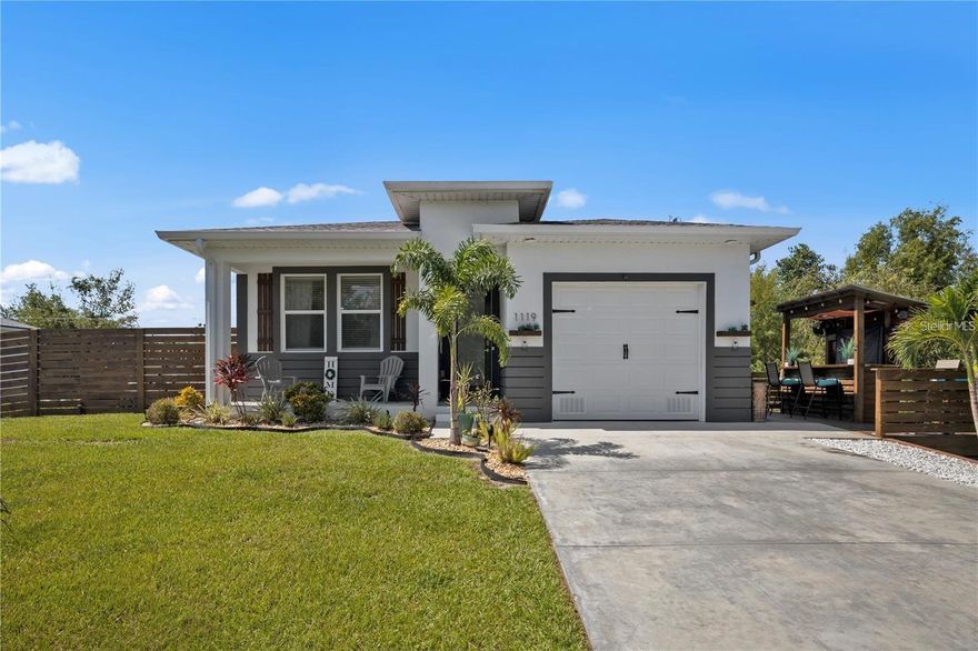 SELLER is Motivated. Welcoming all offers. Welcome to your slice of Florida paradise! This stunning 2020-built home is practically brand-new, freshly painted inside, and move-in ready and is being sold AS-IS. This 3-bedroom, 2-bathroom pool home offers 1,338 square feet of modern charm, complete with three outdoor decks/patios—perfect for entertaining, soaking up the sun, or savoring those gorgeous sunrises and sunsets. As you step inside, you’re greeted by an 8 ft frosted glass hurricane-impact door with key code entry for effortless access. The home boasts oversized tile flooring, 10 ft ceilings, and an abundance of natural light pouring through hurricane-impact windows, creating a bright and inviting vibe that flows seamlessly throughout. The open-concept living area, with recessed lighting, is ideal for both cozy nights in and lively gatherings. The sleek, modern kitchen is a chef’s dream, featuring stainless-steel appliances, custom cabinetry, quartz countertops, and a breakfast bar with ample counter space for all your culinary creations. Escape to the tranquil primary suite, complete with a custom accent wall, walk-in closet, and a luxurious ensuite bathroom with custom tile, floating vanity cabinets, and direct access to your private backyard oasis. The two additional bedrooms, each with their own custom accent walls, are perfect for family, guests, or a home office. Step outside to your personal retreat—a spacious back porch overlooking a sparkling above-ground pool, surrounded by a large deck that’s perfect for relaxing or hosting summer barbecues. The side deck, complete with a built-in sports bar, is the ultimate spot for sipping a cold drink or cheering on your favorite team under the Florida sun. Built to the latest elevation codes for year-round peace of mind, this home is located in the heart of vibrant Punta Gorda, just minutes from top-notch dining, shopping, and outdoor adventures. No HOA or Deed Restrictions.