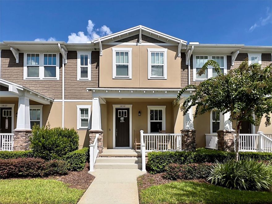 PRICE REDUCTION!! Welcome Home to this meticulously maintained townhome in Celebration's Island Village! Built in 2022, this 3 bedroom 2.5 bath is a stunning example of the beautiful craftmanship that Island Village has to offer. Upon entering the home, there is a generous living space and kitchen. The gourmet kitchen has stainless steel appliances and gorgeous stone countertops. This townhome comes equipped with a gas range- every chef's dream! There is space for a dining table as well as a half bath on this level. Upstairs you will find three gorgeous bedrooms. The primary en-suite has dual sinks and stone countertops. The primary also has dual walk in closets. Bedrooms two and three have ample space and share a Jack and Jill full bath. The laundry is also located on the second floor for ease and convenience. This townhome also boasts a two car garage that comes with a Tesla car charger as well as a wall-mounted vacuum! All of the large screen televisions convey with the home as well. The home is located just a minute's walk from the beautiful Island Village pool, clubhouse and local restaurants, which makes this Florida lifestyle easy to access! This townhome has so much to offer and will not disappoint. Schedule your showing today!