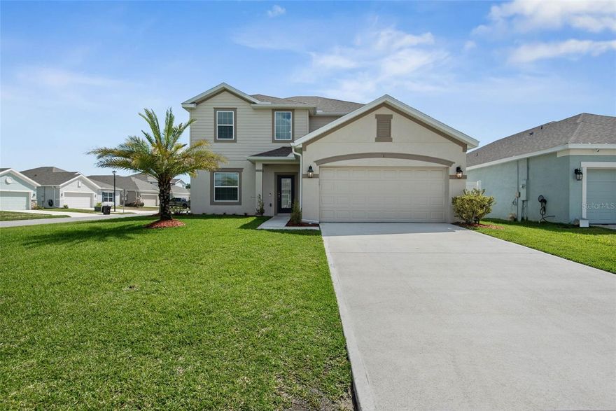Welcome to this beautifully maintained two-story home located in the desirable Sawmill Creek community of Palm Coast Park, offering a low annual HOA of just $429. Built in 2020, this spacious residence features 5 bedrooms, 3.5 bathrooms, and a 2-car garage, with an impressive 2,778 square feet of living space.

As you step inside, you’re greeted by an inviting living room highlighted by an electric decorative fireplace, creating a warm and stylish focal point. The entire first floor boasts tile flooring throughout, combining durability with modern appeal. The primary bedroom suite is conveniently located on the main level and includes a walk-in shower for comfort and ease.

The kitchen is designed for both functionality and style, featuring granite countertops, a tiled backsplash, and stainless steel appliances—perfect for everyday living and entertaining alike. Upstairs, you’ll find brand new carpeting, along with four additional bedrooms and 2.5 bathrooms, offering plenty of space for family, guests, or a home office setup.

Step outside to enjoy a fully fenced backyard with a vinyl privacy fence, providing both security and a great space for outdoor activities. With ample room to add a future pool, the backyard is ready to be transformed into your personal oasis.

This home is ideal for entertaining and enjoying the Florida lifestyle, with access to a community clubhouse and pool. Don’t miss the opportunity to own this move-in ready gem in a growing and sought-after neighborhood.