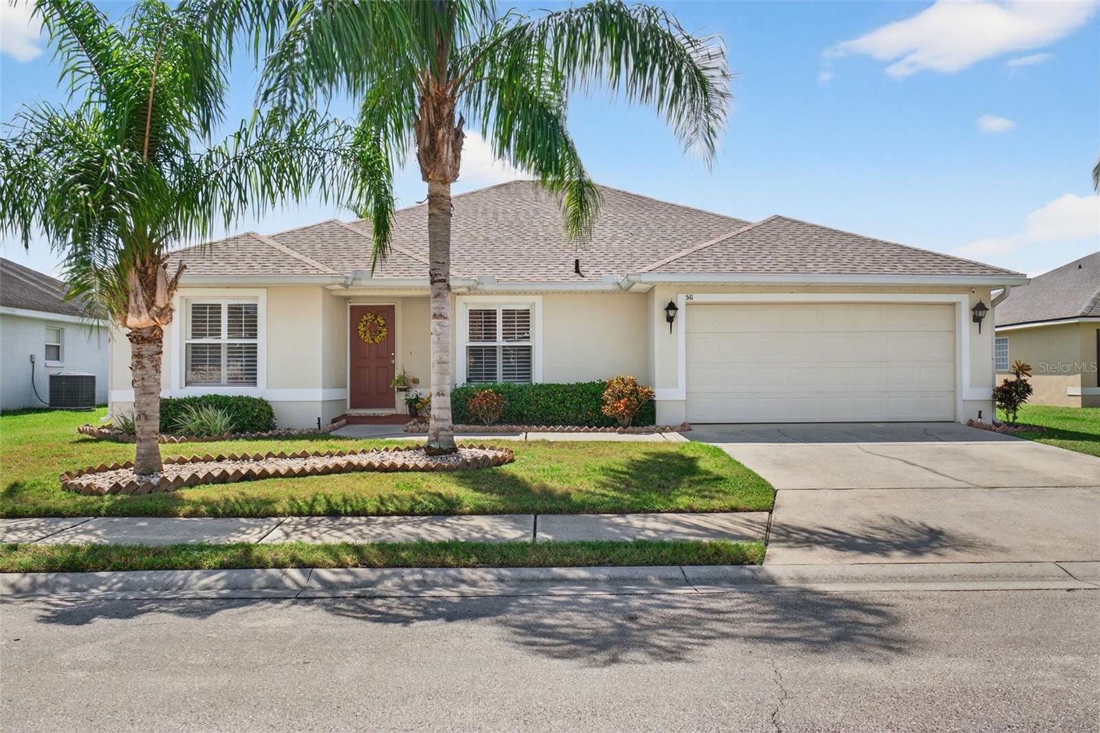 Your private poolside retreat in gated Hunters Crossing! Over 1,900 SF of living area in the gated community of Hunters Crossing and located in the desirable Lake Gibson school district! This spacious 4-bedroom, 2-bath home features a formal dining area, breakfast bar and a huge great room with high ceilings. The inside laundry room offers plenty of built-in cabinetry for extra storage. You’ll love that this home has all hard-surface flooring and no carpet—ideal for pets or those with allergies. Updates include newer appliances and a roof installed in November 2024. The backyard is your own private oasis — complete with a screened patio, sparkling inground pool, lounging deck, built-in firepit with seating area and a storage shed, all surrounded by 6’ white PVC fencing for privacy. Enjoy this one-owner, well-maintained home in a gated community conveniently located near shopping, restaurants, golf, schools and easy I-4 access for commuting to Tampa or Orlando.