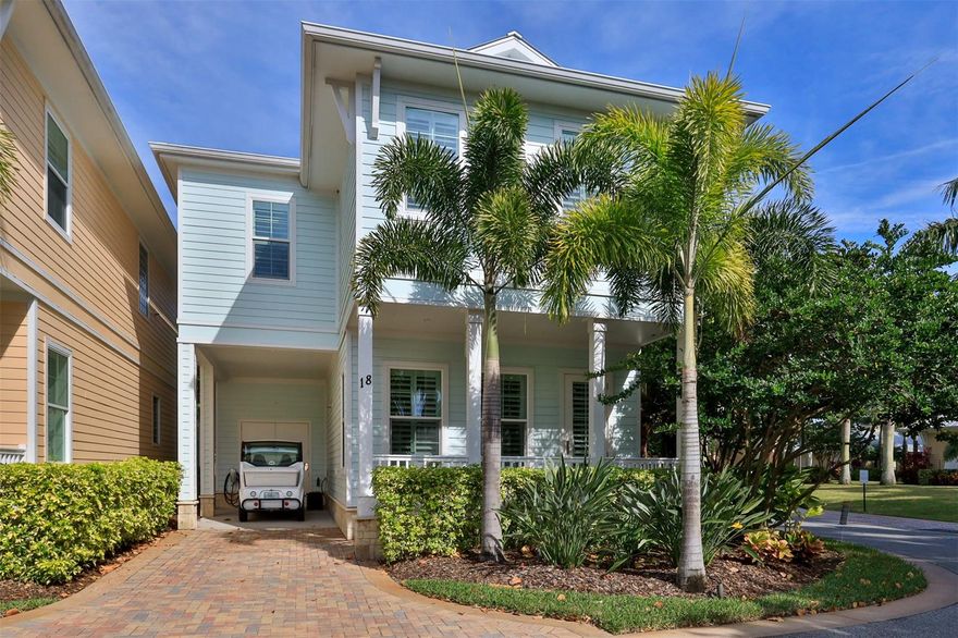 New Smyrna Beach Marina - Key West Style home in quaint beachside New Smyrna.  Enjoy your Key West Style Cottage while savoring the comforts of luxury coastal living!  Park your boat and stop into Outrigger's restaurant just steps from the cottages, nestled into a lush tropical gated community alongside the Intracoastal Waterway.  Discover the convenience of 1st Class Marina living with upscale amenities.  Close to Ponce Inlet, beautiful beaches, quaint shops and restaurants.  Community heated pool. ;Water: City