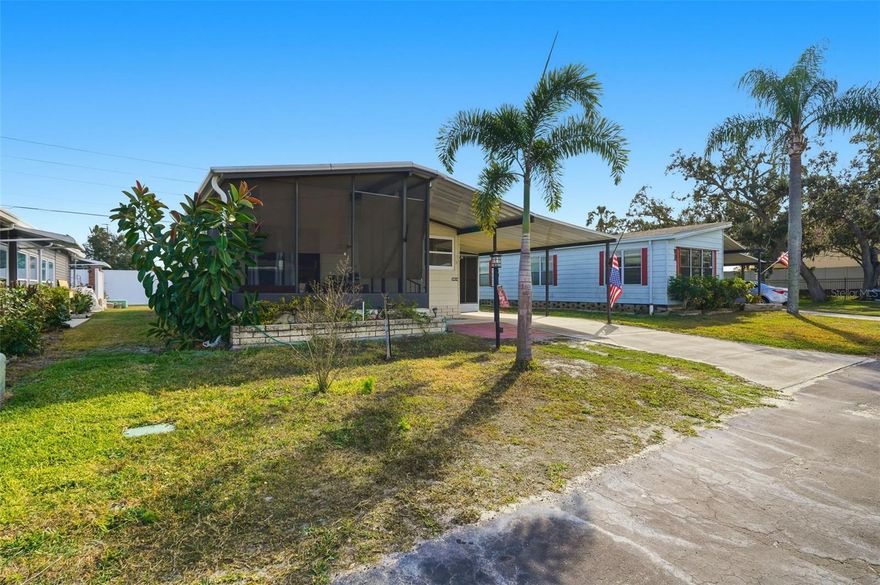 Great opportunity to own home and land for $140K. 2BR 2 BA updated home. HOA only $213/mo. Many updates inside. Alll windows brand new or 3 years old. Updated electrical panel Includes shed with workshop, inside laundry with W/D included and large screened in porch. Metal roof(50 year) & water heater only 3 years old. Golf cart community includes 2 swimming pools fitness center 2 clubhouses recreational facilities. Close to Ellenton mall dining I-75 3 major airports and award winning beaches. Just across the Sunshine skyway from downtown St. Pete