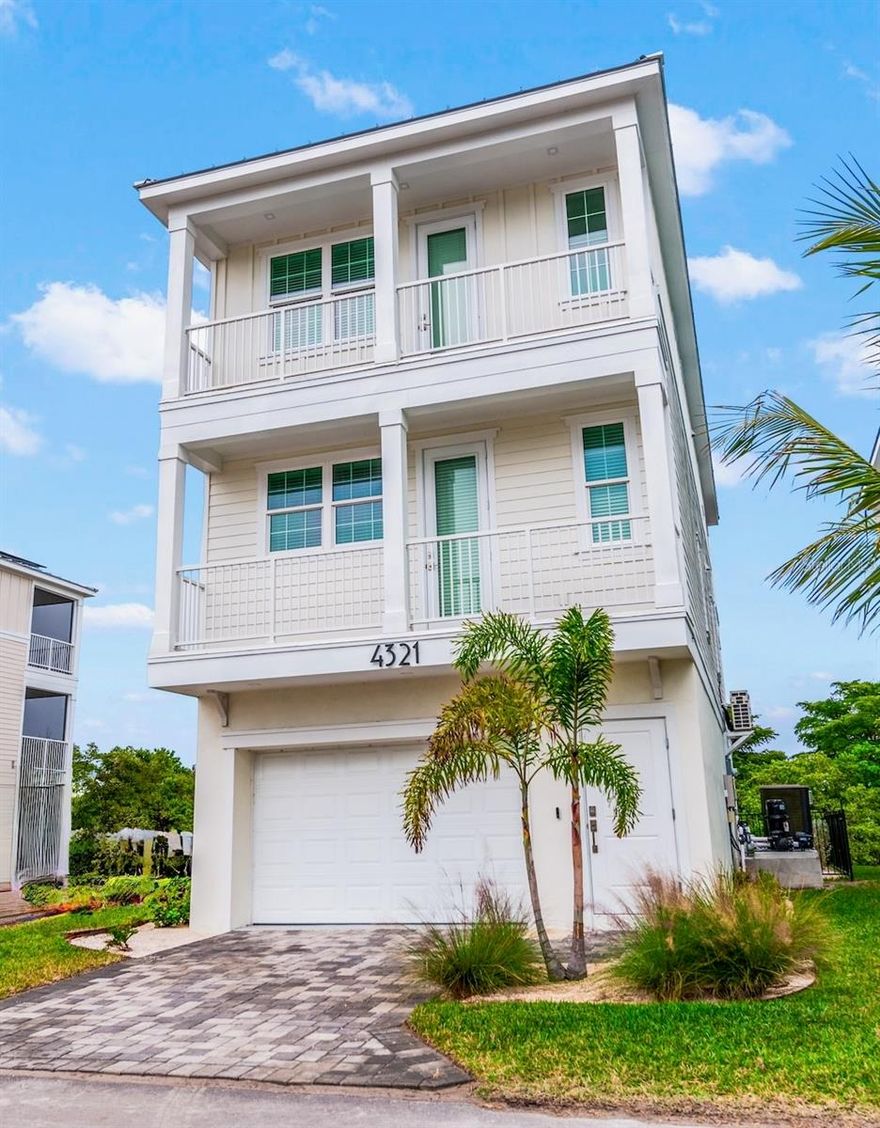 Welcome to Salty Seagull at Hunter's point, stunning 3 bedroom, 2.5 bathroom home is a perfect fit for you! This home is an intelligently powered home with coastal-inspired interior design and comes furnished!  Brand new, canal-front, pool home located in an exciting eco-friendly community with a private dock that can accommodate up to a 24ft boat. 
Hunter's Point is a unique and brand-new community with 86 single-family luxury homes designed to live in harmony with the environment without sacrificing comfort, each self-generating enough power to run itself.  This zero-energy smart home has serious green credentials, including a Tesla charger to plug in your car as you arrive. Walking up the stairs to the great room, you will fall in love with the modern coastal living space with a large sectional and side chairs perfect for movie nights and hanging out. The kitchen has high-end new appliances, culinary essentials, and plenty of counter space.  Follow the stairs to the three well-appointed bedrooms, ambient lighting, and storage space. The primary bedroom is designed with chic décor, a private balcony, and an ensuite bathroom with a double vanity and sparkling walk-in shower. Perfect for traveling with small kids, the second and third guest bedrooms are connected by a Jack-n-Jill bathroom with a shower and tub combination. A half bath and a washer and dryer can also be found in this home.  Great investment property and future bookings already in place!  Schedule your showing today!