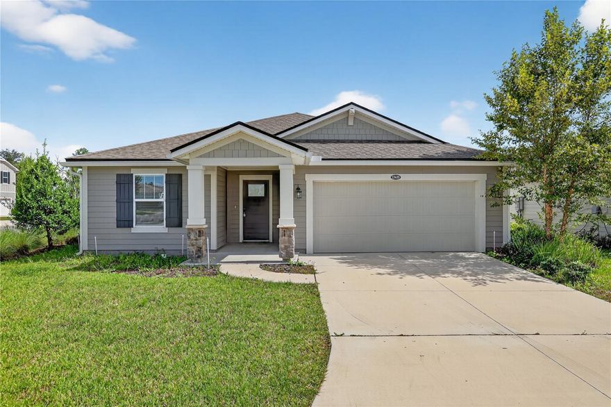 Welcome to this beautiful one-story home in the desirable community of Wells Creek, designed for comfort, functionality, and modern living.
Inside, you’ll find an open floor plan that seamlessly connects the main living areas, with tile flooring throughout and carpet in the bedrooms for added comfort. The spacious kitchen is a true highlight, featuring quartz countertops, stainless steel appliances including a gas stove, stylish gray cabinets, a large walk-in pantry, and bar-top seating—perfect for casual dining and entertaining. The living and dining areas are filled with natural light and provide a welcoming space to gather. Just off the main living area, you’ll find a versatile flex space, ideal for a home office, playroom, or hobby room. The private owner’s suite offers a retreat of its own, complete with a walk-in closet and a spa-like bathroom featuring an enclosed glass shower and dual sinks. Three additional bedrooms provide plenty of space for family or guests. The guest bathroom includes dual sinks and a shower/tub combination, designed for both convenience and style. Step outside to enjoy the enclosed patio overlooking the backyard—perfect for relaxing or entertaining outdoors. Wells Creek offers wonderful community amenities including parks, playgrounds, and a pool, making it a great place to call home. Conveniently located near shopping, dining, and major highways, this home truly has it all.