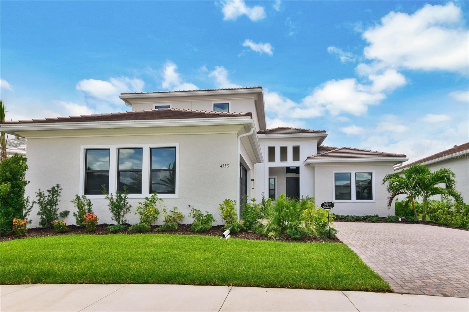 Elegant, brand-new 4-bedroom, 4.5 bath Monet II floor plan home in exclusive Artistry Sarasota community, with upscale amenities from resort-style pool with beach entry, to fitness center with clubhouse, courts and playground, to miles of scenic walking trails. Conveniently located to shopping, dining, I-75 and downtown Sarasota--and a short drive to the sugar-sand beaches of Siesta Key. Artistry Sarasota combines the serenity of rural living with easy access to the vibrant arts and entertainment scene of Sarasota. The inviting open floor plan features a spacious Family Room and Island Kitchen looking out on a lovely pond and lanai. The large kitchen features ample cabinet and counter space with quartz countertops and a gas cooktop. The second floor features a large family room and ensuite bedroom, affording privacy from the rest of the house. A pristine home in an ideal location to enjoy Gulf Coast living at its best.
No pets, no smoking, no lock changes. Tenant must make property available for 45-day and 11-month builder checks and owner inspection 30 days prior to end of lease.