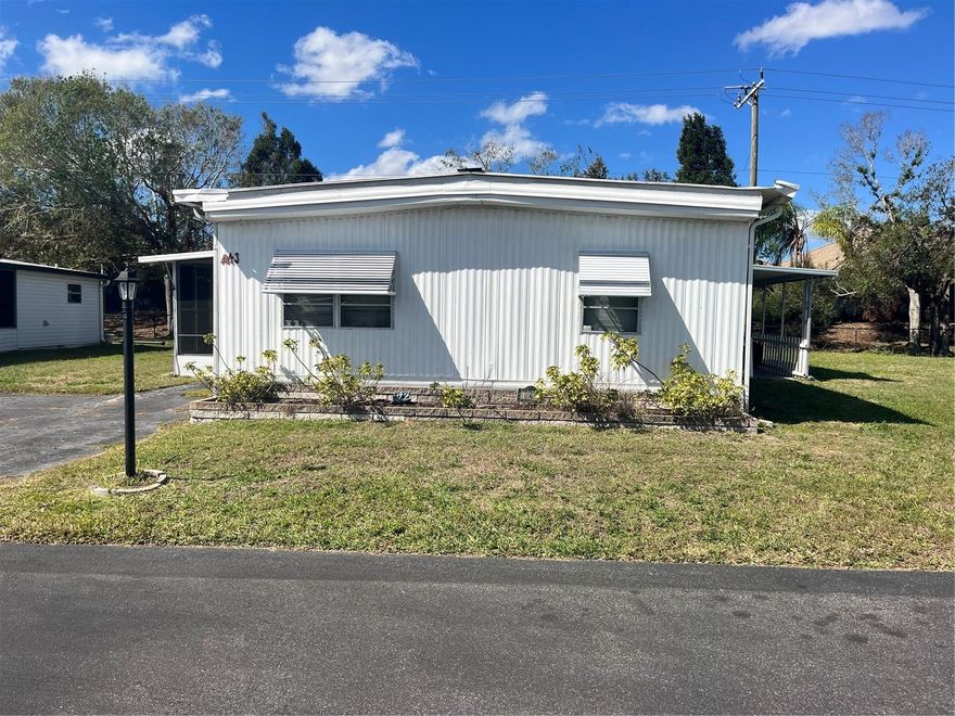 Rare 3 bedroom/2 bath unit with a nice open floor plan. Eating area in kitchen plus a dining area. Large screened in lanai. The owners have replaced much of the floors with plywood but have not redone the flooring. Been vacant for 3-4 years but the a/c and electric has always been on. Some minor damage from the storms . WestWinds Community gives you a peaceful feeling as you tour the neighborhood. Friendly smiles and waves will immediately make you feel at home and EVEN ALLOWS 2 PETS with NO WEIGHT restrictions. Numerous social activities give you a chance to meet your new friends and neighbors. With their fun scheduled activities of dinners, and Community Trips. Lunches, Card games, Shuffleboard, Boccie Ball, Billiards & Cards, Play Horseshoes, Large Heated Community pool & Hot Tub. WestWinds even has RV/Boat Storage space with special pricing for their Residents.