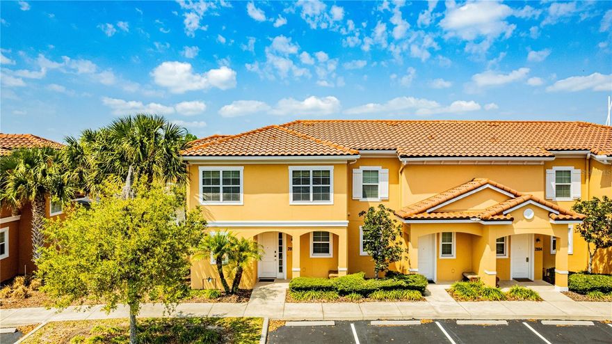 Discover this beautiful 3 bed/2.5 bath end unit townhome, FULLY FURNISHED and perfectly positioned on a WATERFRONT homesite! Located in the gated Regal Oaks community, you’re minutes from Walt Disney World and just behind Old Town and Fun Spot Park. Enjoy clear, direct water views from your backyard overlooking the community’s main amenities, including the pool, water park, clubhouse, and outdoor bar. This home offers a unique blend of privacy and convenience rarely found in the community. Inside, you’ll find a bright, functional layout featuring an open living and dining area that flows into a well-appointed kitchen with granite countertops, stainless steel appliances, and ceramic tile flooring throughout the main level. Situated in a short-term rental-approved community, this property is an ideal vacation home. Its prime location drives strong demand, offering close proximity to Disney Parks and easy access to Universal, Epic Universe, SeaWorld, and Orlando’s top attractions. This is a rare opportunity to own a waterfront property in one of Kissimmee’s most established communities. This won’t last, schedule your showing today!