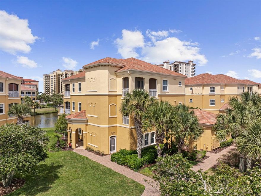 Experience an Exclusive Coastal Condo retreat located in the prestigious, gated, oceanfront community of Hammock Dunes. This Casa Bella Condo is a spacious condo, resembling a single-family residence but with a low maintenance lifestyle and peaceful views of the Atlantic Ocean. Each building is designed with only 3 residences in each building and a private 2 car garage. This 2nd floor unit has high interior ceilings (10'6"), 3 bedroom, 2 1/2 bath plus a front cozy deck and extra-large rear lanai (600 sq ft) facing a lovely pond with fountain. The primary suite is located separately with spacious bathroom for comfort and privacy from the guest bedrooms. A well-planned layout offers seamless flow between family room, kitchen, dining and living room with direct access to large deck area. Recent upgrades include: AC replaced in 2023, water heater in 2025 and new dishwasher 2026. 
Casa Bella Residents can enjoy exclusive access to the Casa Bella Pool Pavillion located just steps away next to pond has a pool, spa, fitness room and outdoor grilling area. Residents of Hammock Dunes also have the 24-hour security included is a private beach walkover just minutes away to walk and enjoy the remarkable sandy shoreline. To further elevate the Hammock Dunes lifestyle, membership to the Hammock Dunes Club is available offering a superior member experience. Featuring an Oceanfront clubhouse as well as a l "Low Country" clubhouse with formal and casual dining options, 2 Audubon-certified golf courses by legendary designers Tom Fazio and Rees Jones, a 5000 sq ft ocean view fitness center, Ocean front pool complex, playground, splash pad, tennis courts, pickle ball, croquet, bocce and more.