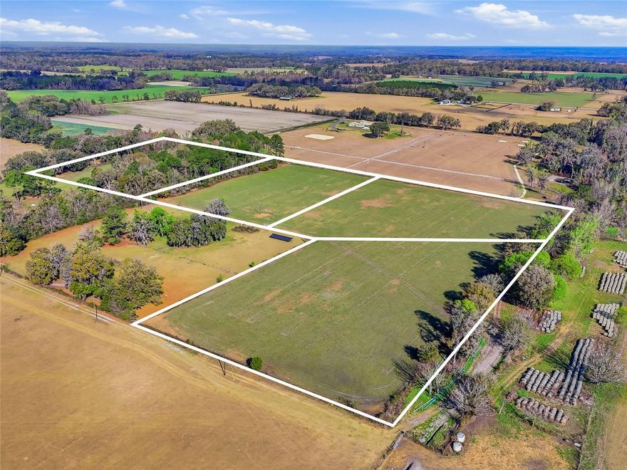 Discover a rare opportunity to own 20+ acres across four parcels in beautiful North Florida. Currently zoned Agricultural, this high-and-dry property offers the flexibility and freedom you’ve been searching for — with no HOA and no deed restrictions. Privately tucked away for peace and seclusion, this expansive acreage provides the ideal setting to build your dream home, establish a working farm, or create a multi-generational family compound. Imagine wide-open pastures, a custom estate surrounded by nature, or a quiet country retreat where you can truly enjoy space and privacy. Purchase all four parcels together to create your own private 20+ acre sanctuary, or buy individually to fit your vision. Opportunities like this are increasingly rare — combining acreage, versatility, and freedom in one exceptional North Florida offering. Enjoy the best of both worlds: secluded country living just minutes from the city and I-75.