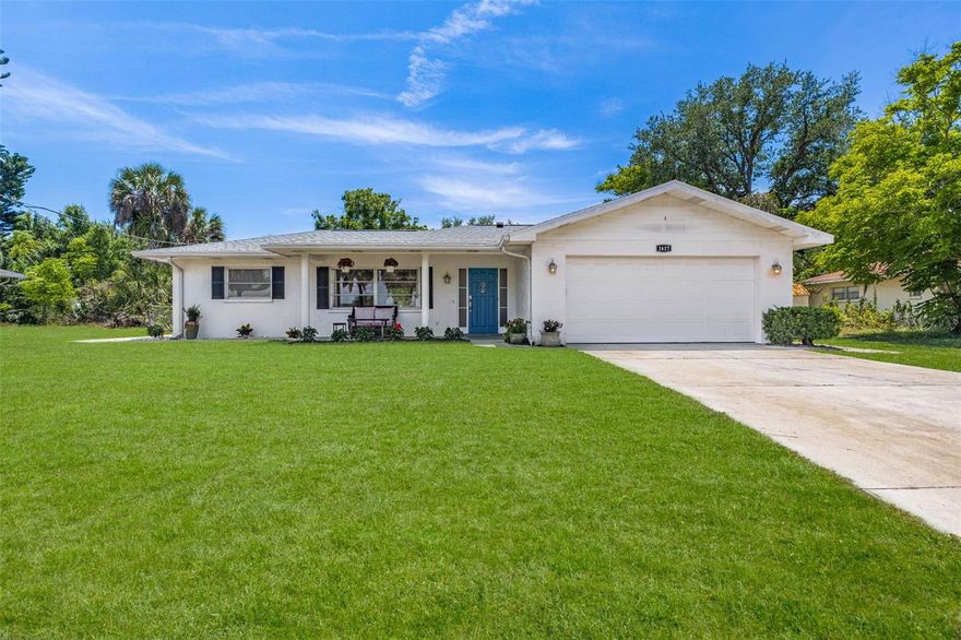 Enjoy the sweet life in the highly sought after community of Crown Point in beautiful Venice, Florida. Here you’ll enjoy NO HOA FEES, NO CDD FEES and peace of mind knowing you’re in a NON-FLOOD ZONE. 

This charming 2 bedroom 2 bathroom home features a new HVAC system (2026) with a transferable warranty, a new roof (2023) and City Utilities. A welcoming front walkway leads to a cozy covered front porch, perfect for morning coffee or relaxing evenings. 
Inside you’ll find a bright and sunny living area which flows into the kitchen and dining spaces, featuring wood laminate flooring.  The kitchen offers white cabinets with soft close doors and drawers and quartz countertops, creating a fresh modern feel.   Featuring a split floor plan, this home offers privacy with the primary bedroom and its own bathroom on one side and the guest bedroom and second bath on the other.  The large 2 car garage has a new epoxy flake floor, and a mini-split AC unit and is currently used as a home gym.  It’s up to you how you’d like to use the space.  A sunshine filled back room offers peaceful backyard views, while the covered, screened rear lanai invites you to relax and enjoy the natural surroundings.  Situated on Hatchett Creek and surrounded by private land, this property offers rare privacy and natural beauty yet it's conveniently located only minutes to I-75, historic Venice Avenue with its' fabulous restaurants, shops and entertainment and  sunshine-filled Venice Beach.   Enjoy nearby access to the Legacy Trail for biking or walking and East Gate Park with playground amenities is only a short 3 minute walk away.  This area is know for great beaches, including Siesta Key Beach, named the #1 beach in the U.S. for 2026 by U.S. News & World Report.  Florida living at its best - peaceful, private and perfectly located.  Book your private appointment to see this home today.