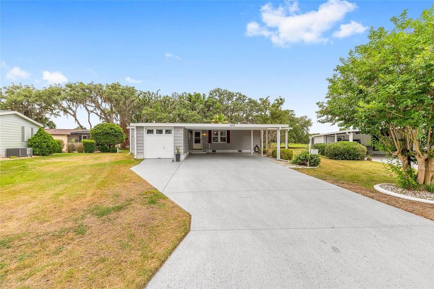 NO BOND!! Charming 2-bedroom, 2-bath manufactured home with great views of a beautifully maintained golf course in the Villages. This inviting home offers peaceful golf course views from the Lanai, an open and functional floor plan, and plenty of natural light throughout.  The living and dining areas are perfect for entertaining or relaxing, while the well-appointed kitchen provides ample cabinet and counter space. The primary suite features a private bath and generous closet space, with a comfortable guest bedroom and second full bath ideal for visitors. Enjoy your morning coffee or evening sunsets from the screened lanai overlooking the fairway.  Conveniently located near shopping, dining, recreation centers, Spanish Springs Square, as well as all of the lifestyle amenities The Villages is known for.  A perfect full-time residence, seasonal getaway, or investment opportunity!