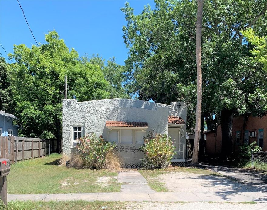 nvestor Alert!  First time for sale in 22 years, 3 Vintage Adobe Style Homes on one property.  Zoned BP;  this allows Single or Multi-family and multitudes of
business and/or commercial uses and applications.   Located a block to public transportation and within walking distance of Daytona's famous Beach Street and the Halifax river and 7 minutes to the Beach. Each individual house contains a kitchen, bathroom and multiple bedrooms, flex rooms and living/dining rooms and wood floors from the 1920s.  A ground floor utility room off the courtyard has served as a laundry room with coin-operated washer and dryer and folding table.  Next to that is a secure storage area under the entire upper unit.  Mature trees provide shade for the private courtyard to be enjoyed by all.  This charming fixer-upper is priced to sell and is being sold AS-IS, owner will make no repairs.   All measurements are approximate and not warranted.  Owner has no knowledge of property conditions and buyer due diligence required. Incredibly flexible property with fantastic opportunities await.