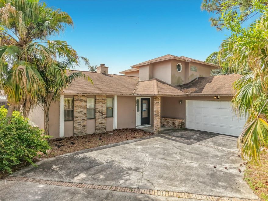 Welcome to this spacious two story home located in the established Port St. John community of Brevard County with NO HOA. This property sits on a generously sized lot and features a unique layout with soaring ceilings, a dramatic double sided fireplace, and an open living and dining area filled with natural light. The interior offers a spacious floor plan with plenty of opportunity to update and customize to your personal style. This home is a true fixer upper opportunity, perfect for buyers looking to add value and transform the space into their dream home. With solid bones and a flexible layout, the property offers the ideal canvas for renovations, upgrades, and personal touches. The main living area flows into the dining space and kitchen, creating great potential for an open concept design ideal for everyday living and entertaining. Large windows throughout the home bring in abundant natural light and add to the airy feel of the interior. Outside, the property includes a screened patio and fenced backyard, providing plenty of space for relaxing, entertaining, pets, or future outdoor improvements. The home also offers ample parking and storage space. This home is ideally positioned between Cocoa and Titusville with quick access to US 1, I 95, and State Road 528, making commuting convenient to Kennedy Space Center, Cape Canaveral, and the beautiful Space Coast beaches. Shopping, dining, parks, and schools are all nearby. Whether you are looking for an investment opportunity or a property you can renovate and turn into your dream home, this home offers incredible potential in a growing Brevard County community. **HIGHTEST & BEST OFFER DUE BY MONDAY 3/23 at 10 AM**