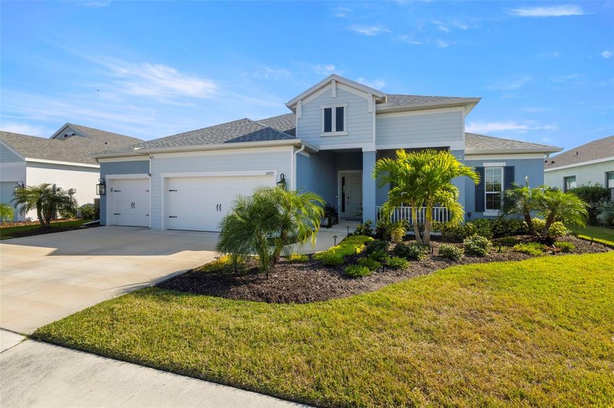 LIKE NEW BUT SO MUCH BETTER!!! The sellers took the clean canvas of the new build (completed in 2023) and added everything you'd want or need to complete your home. This immaculate, move-in-ready residence offers an expansive four-bedroom, three-bathroom layout, complemented by a dedicated executive office/den and custom-designed closet systems in the primary bedroom and bedroom 4 currently used as a craft room. And don't forget the 3-car garage with epoxy flooring and added storage!

At the heart of the home is a gourmet chef’s kitchen, showcasing state-of-the-art, top-of-the-line appliances—including an LG WiFi ThinQ smart refrigerator with multiple custom ice makers—as well as an extended central island ideal for cooking, gathering, and entertaining. The oversized island also has storage cabinets in front of it. Not many of this size available!  In the laundry room, a matching LG WiFi ThinQ large-capacity washer and dryer set with pedestals enhances convenience and functionality.

Step into your private outdoor sanctuary, an entertainer’s dream lanai featuring a built-in Artisan BBQ grill, two-drawer Summit outdoor refrigerator, and Werever outdoor cabinetry with a lifetime warranty. Enjoy the heated pool and spa framed by serene water views directly across from a protected nature preserve, offering unmatched privacy and the picturesque natural beauty of the conservation area across the water.

Located within a charming craftsman-style neighborhood, Canoe Creek promotes an active, amenity-rich lifestyle with access to a community pool, workout room and equipment, a dog park, spa and pickleball courts. This exceptional property is crafted to captivate even the most discerning buyer seeking refined Florida living at its best. Elevation Cert available - FEMA has rezoned property as flood zone X as of May 11, 2026. Check FEMA flood Zone web site to verify.