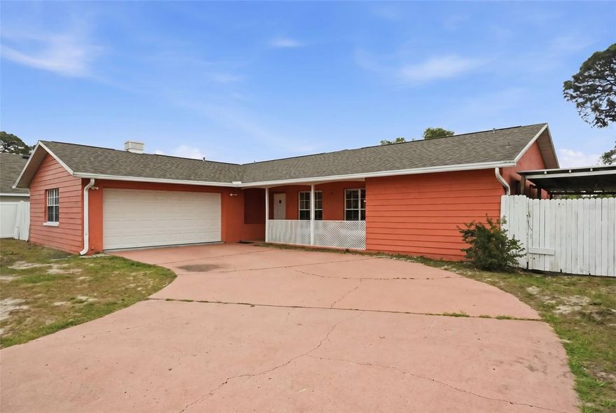 Calling all visionaries!!  This 2 Bed, 2 Bath, 2 car garage home is waiting for your personal touch to turn this home into everything you ever wanted and more!!    The split floor plan has an oversized master bedroom on one end and the second bedroom on the other end.  The master bedroom features a large walk-in closet and an additional linen closet. The kitchen is cozy with plenty of cabinet space and the breakfast nook can easily accommodate several guests with access to the screened-in covered patio should you want to enjoy dinner outside on those cooler nights. The laundry room is spacious, located inside the home, and has a utility sink in it.  

The property is fully fenced, sitting on nearly 1/4 acre with minimal trees with plenty of space to add a pool if desired.  There's a utility shed in the back corner as well.  Roof replaced (2022)  AC (2020)  Water Heater (2021) 

In the heart of Spring Hill, close to shopping, restaurants, parks, and more!  Can be in Tampa in under an hour! NO HOA. NO CDD. NO FLOOD ZONE. More freedom, fewer worries!  Request your showing today!