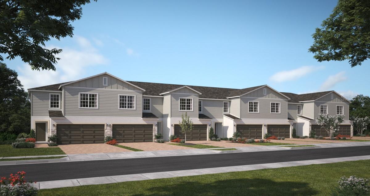 Under Construction. The beautiful Piper townhome offers a thoughtfully designed open-concept layout with 4 Bedrooms, 2.5 Baths, and a 2-Car Garage. The spacious Great Room seamlessly flows to an expansive covered rear Lanai, ideal for entertaining or enjoying Florida’s outdoor lifestyle. Elegant tile flooring enhances the first-floor main living areas, while the kitchen boasts 42" upper cabinets, granite countertops, a large center island, pantry closet, and stainless steel appliances. Upstairs, the spacious Primary Suite features a private ensuite bath with a walk-in closet, adult-height dual-sink vanity, linen closet, and a convenient walk-in shower. Located near a variety of shopping, dining, and entertainment options, with Walt Disney World® Resort and Universal Studios Orlando just a short drive away—this home offers comfort, convenience, and the best of Central Florida living!