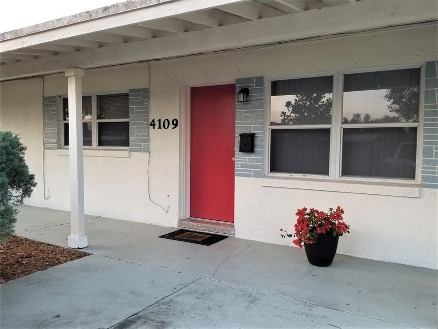 Home Sweet Home! Cutie-pie 3 bedroom 1 bath home with terrazzo & tile flooring, updated bath. High ceilings in kitchen and eat-in dinette area with lots of cabinet space for the chef! Cooktop, oven and newer refrigerator are included. Airy 1 carport and oversized parking pad. Located in a small quiet neighborhood, tucked away from it all but SO close to everything! Enjoy coffee or feed the morning birds from your covered front porch, or just wave to the neighbors. HUGE fenced backyard with open patio and storage shed. Separate laundry room with space for full sized washer and dryer (NOT included). And you can forget your lawnmower - Lawn Care IS included. Located near bus routes, shopping, EZ commute to employers and schools. No smoking, please! Owner prefers no pets but will consider. $75 non-refundable application fee for 1st adult, plus $25 for each additional applicant over 18 years old . Additional $27 (non-refundable) background check required for each applicant over 18 years old. Proof of verifiable income, full first months' rent plus last month's rent plus security deposit required before move-in.