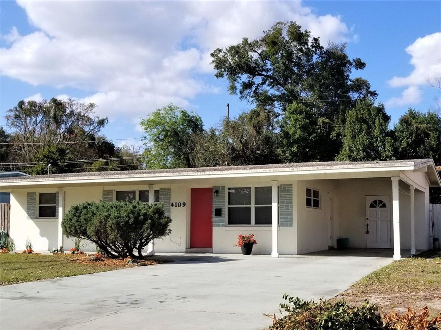 Home Sweet Home! Cutie-pie 3 bedroom 1 bath home with terrazzo & tile flooring, updated bath. High ceilings in kitchen and eat-in dinette area with lots of cabinet space for the chef! Cooktop, oven and newer refrigerator are included. Airy 1 carport and oversized parking pad. Located in a small quiet neighborhood, tucked away from it all but SO close to everything! Enjoy coffee or feed the morning birds from your covered front porch, or just wave to the neighbors. HUGE fenced backyard with open patio and storage shed. Separate laundry room with space for full sized washer and dryer (NOT included). And you can forget your lawnmower - Lawn Care IS included. Located near bus routes, shopping, EZ commute to employers and schools. No smoking, please! Owner prefers no pets but will consider. $75 non-refundable application fee for 1st adult, plus $25 for each additional applicant over 18 years old . Additional $27 (non-refundable) background check required for each applicant over 18 years old. Proof of verifiable income, full first months' rent plus last month's rent plus security deposit required before move-in.