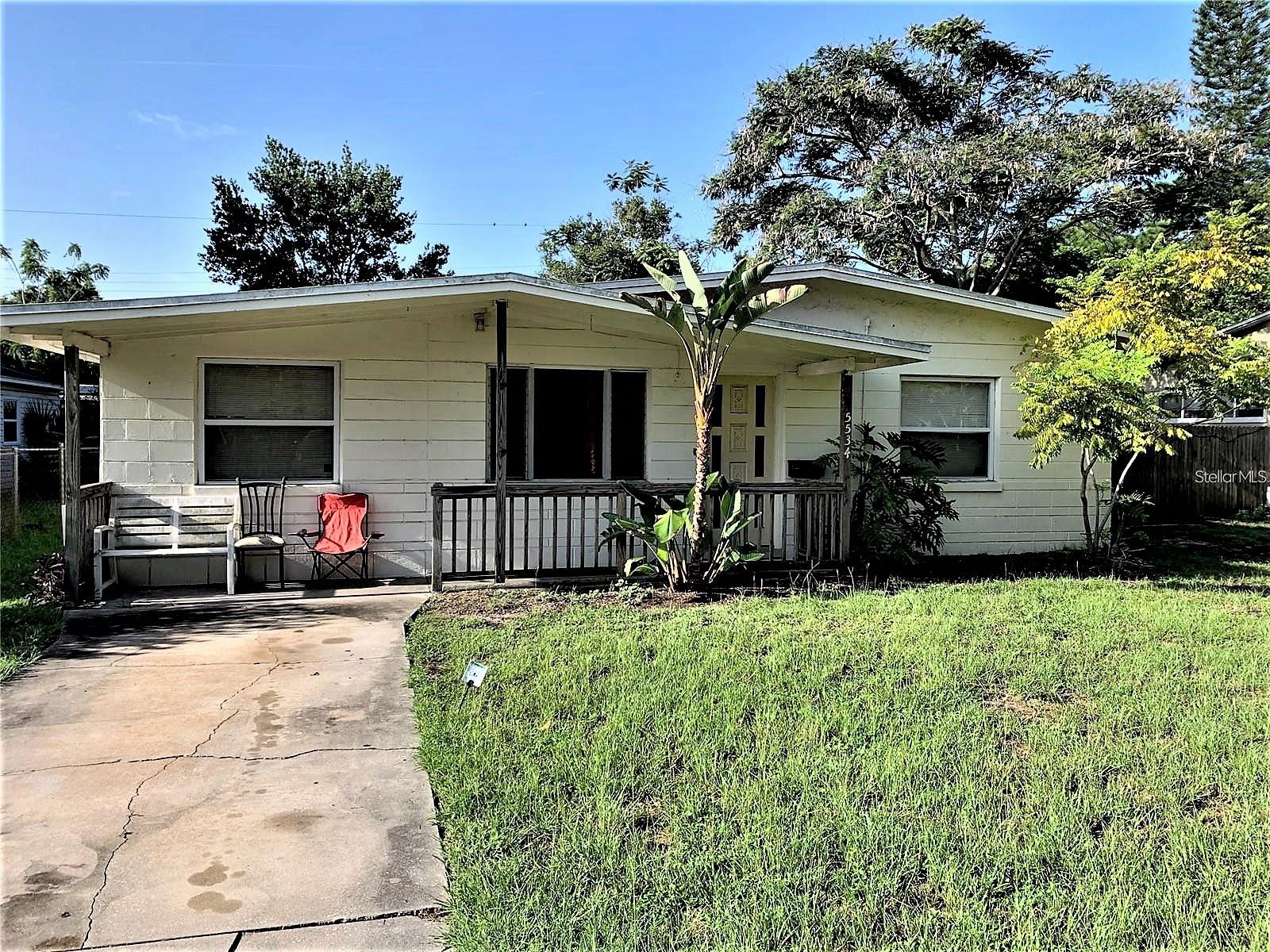 Under contract-accepting backup offers. Fantastic location and tons of potential. This 2 bedroom 1 bathroom home is perfect for that starter home, empty nesters, or make it a great investment property. The home has a great layout, open floor concept, a large second living space and indoor laundry. The large backyard would be perfect to let a fury friend run around, add a pool, or a great space for children to play! All of this and centrally located to everything St. Petersburg has to offer.