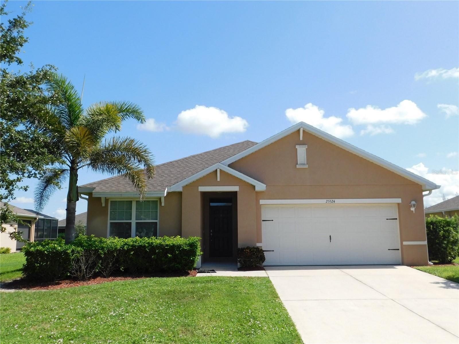 Take a look at this great room home on one of the larger lots-73 x 130-in Waterford Estates! NEW ROOF in 2022! Everyone will enjoy the open floor plan with 18" tile in the living areas and wood cabinets in the kitchen. There is also an island in the kitchen where you can pull up a chair! The spacious master features a walk-in closet and the master bath has dual sinks plus a shower. Forget the lawn mower-lawn care is included with the HOA as well as irrigation . The beautiful clubhouse which offers a large pool, fitness center, Bocce ball and a social area! You will enjoy this maintenance-free life style! The neighborhood is conveniently located to downtown Punta Gorda and shopping. Punta Gorda Airport is close by also! Easy to show- See this house today!