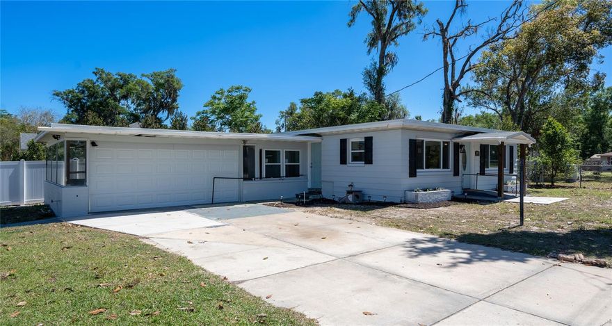 This beautifully renovated home features new paint, floors, and plumbing. It's connected to city water. The home also comes with a washer and dryer for your convenience.

The lot is unique as it boasts a huge yard, perfect for outdoor activities, gardening, or relaxing.

Blue Lake Elementary is just a short walk away, making it easy for families with young children. Plus, there's a public boat ramp at the end of the street, so you can easily enjoy water activities.

The home is only minutes away from downtown Deland and Stetson University, where you can find plenty of shopping, dining, and entertainment options. And with a huge garage, you'll have plenty of space for your vehicles or extra storage.

Don't miss out on this amazing opportunity to live in a renovated home with a huge yard, garage, and great location. Tenant or tenants agent in charge of verifying all information contained in this listing is deemed accurate. Contact us today to schedule a viewing!